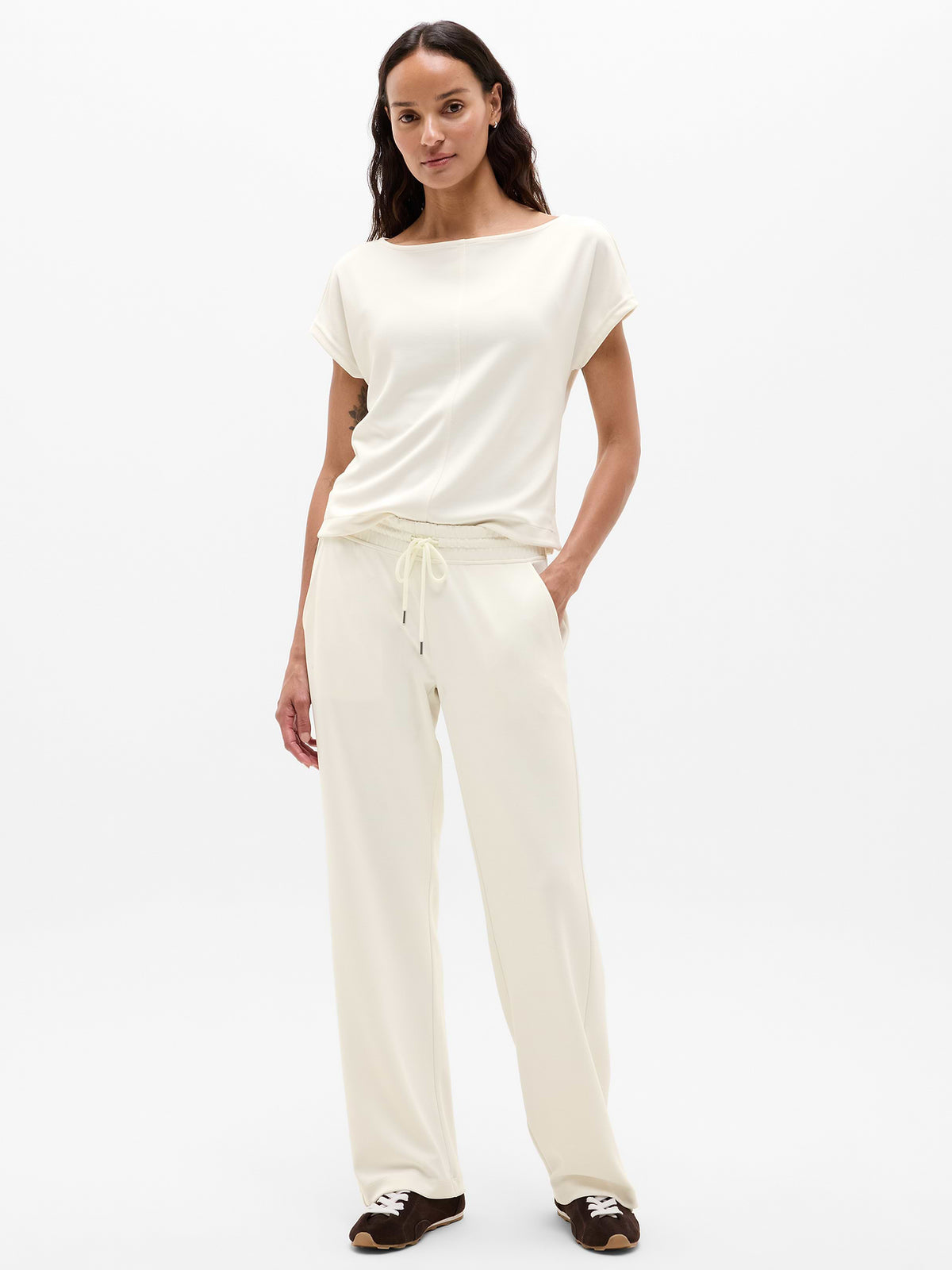 Seasoft Boat Neck Tee - Pearl