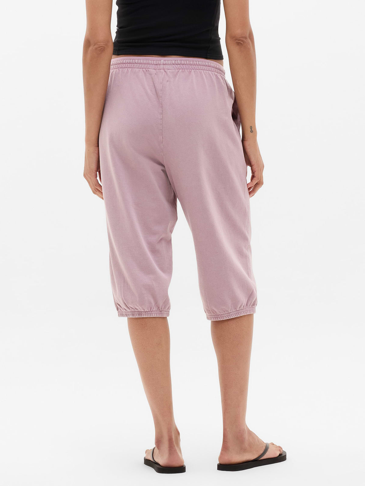 Airy Cotton Terry Snow Wash Capri - Blush