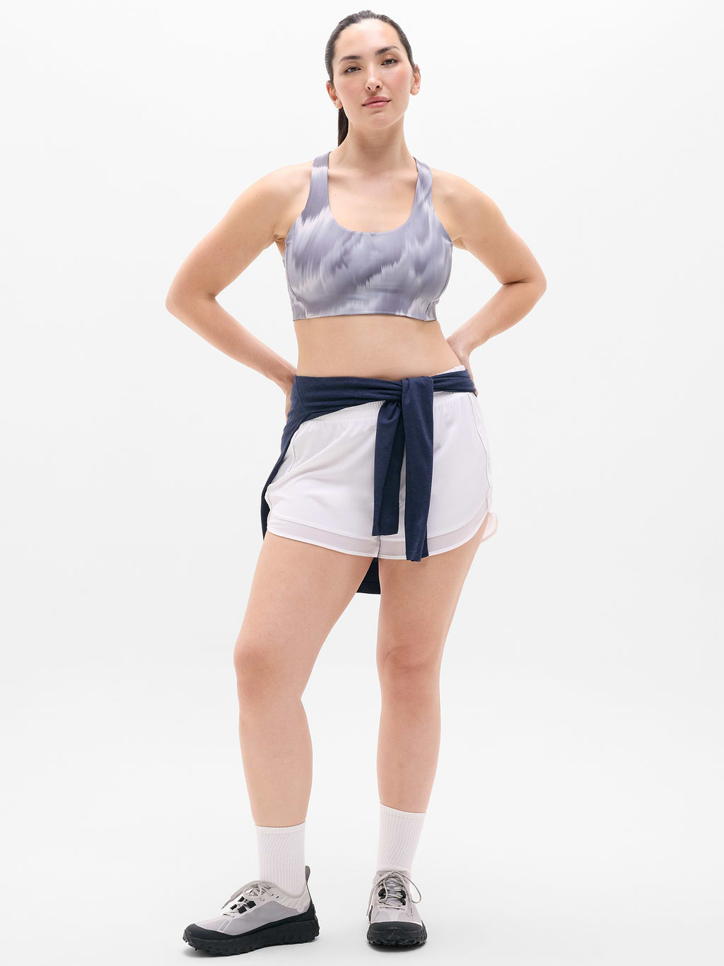 Circuit Train Sports Bra A-C - Motion Abstract Grey