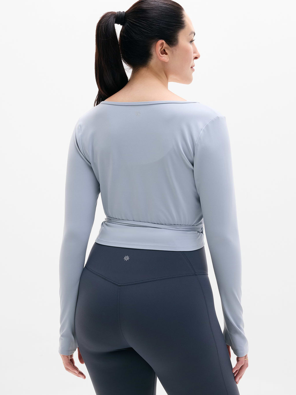 Transcend Wrap Crop Top - Blue Star