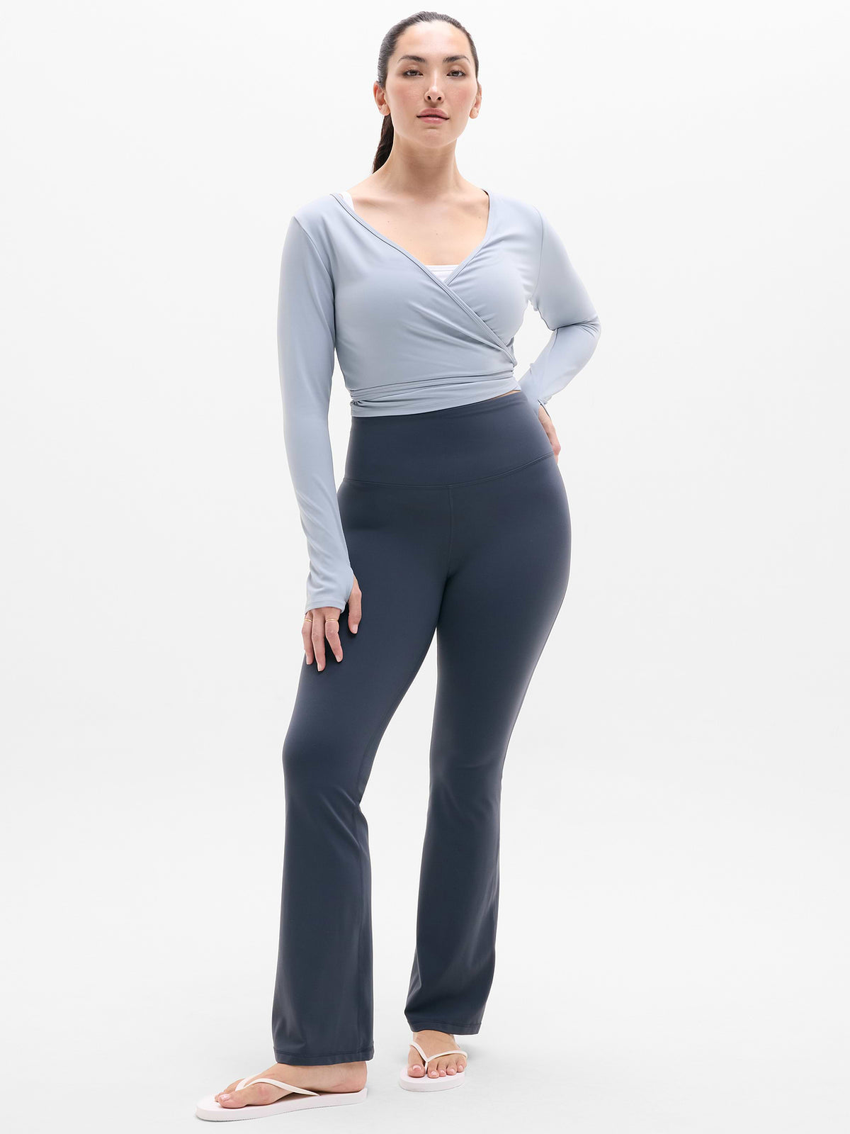 Transcend Wrap Crop Top - Blue Star