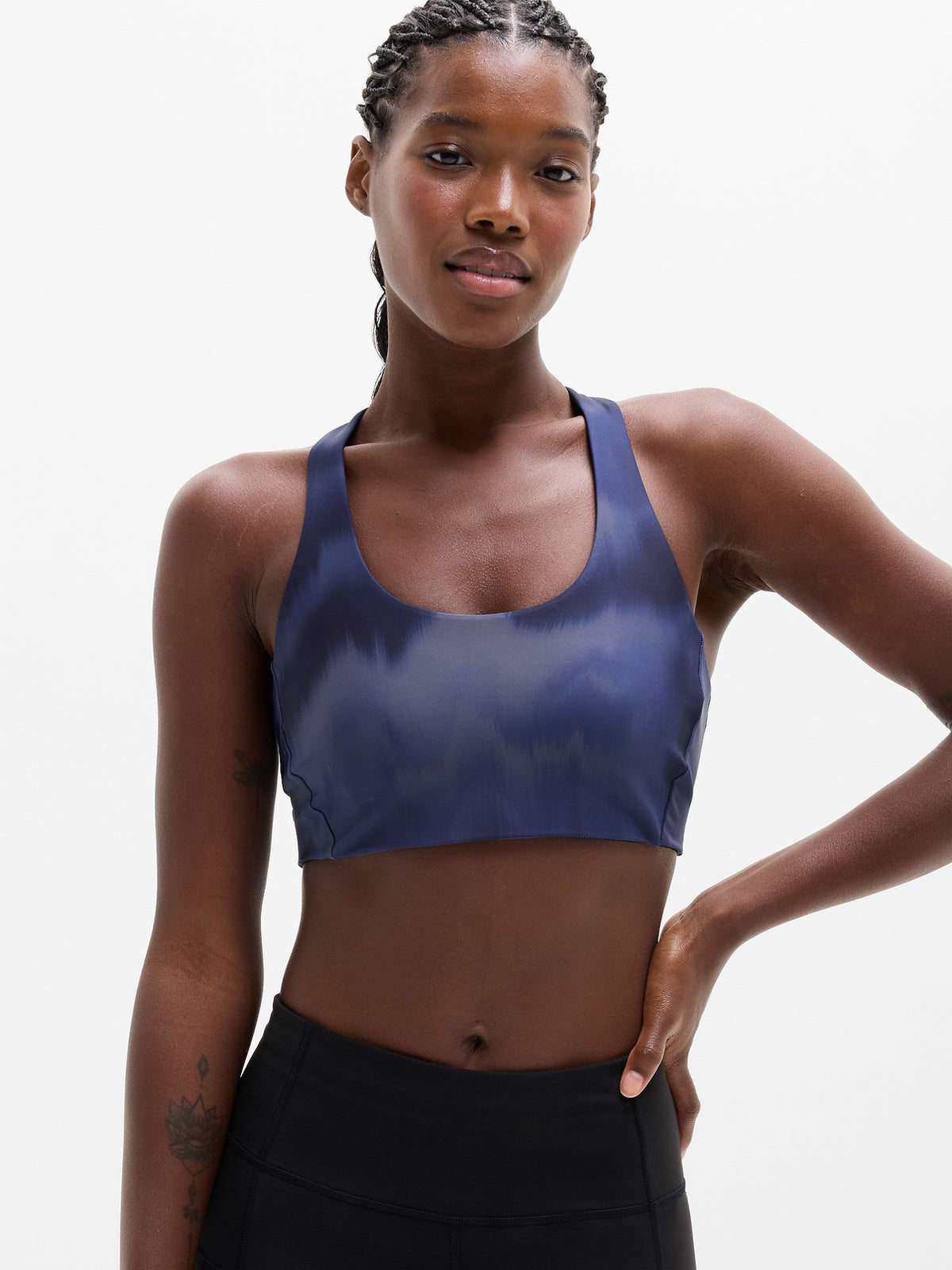 Circuit Train Sports Bra A-C - Motion Abstract Navy
