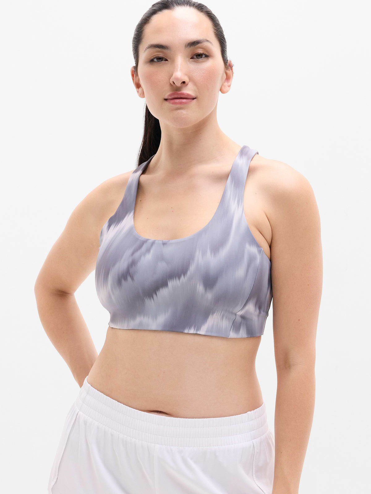 Circuit Train Sports Bra A-C - Motion Abstract Grey