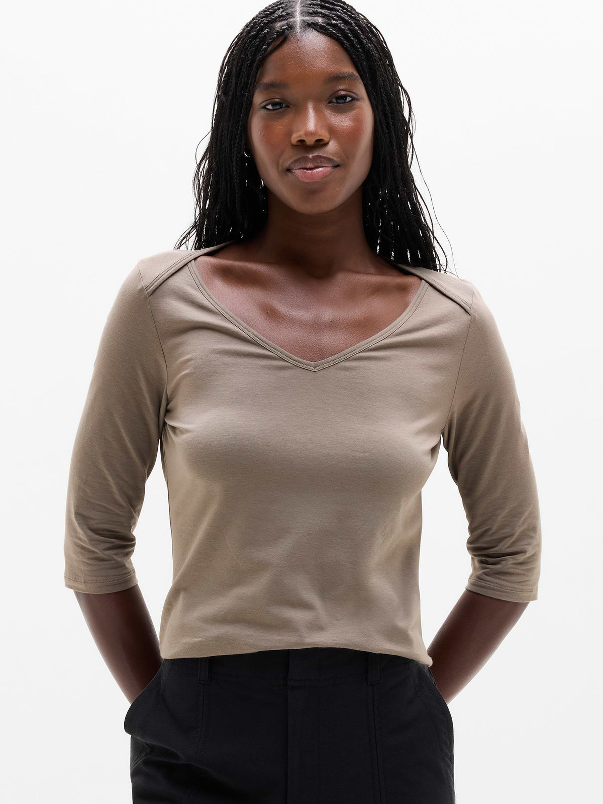Foundation Midi Sleeve Tee - Umber