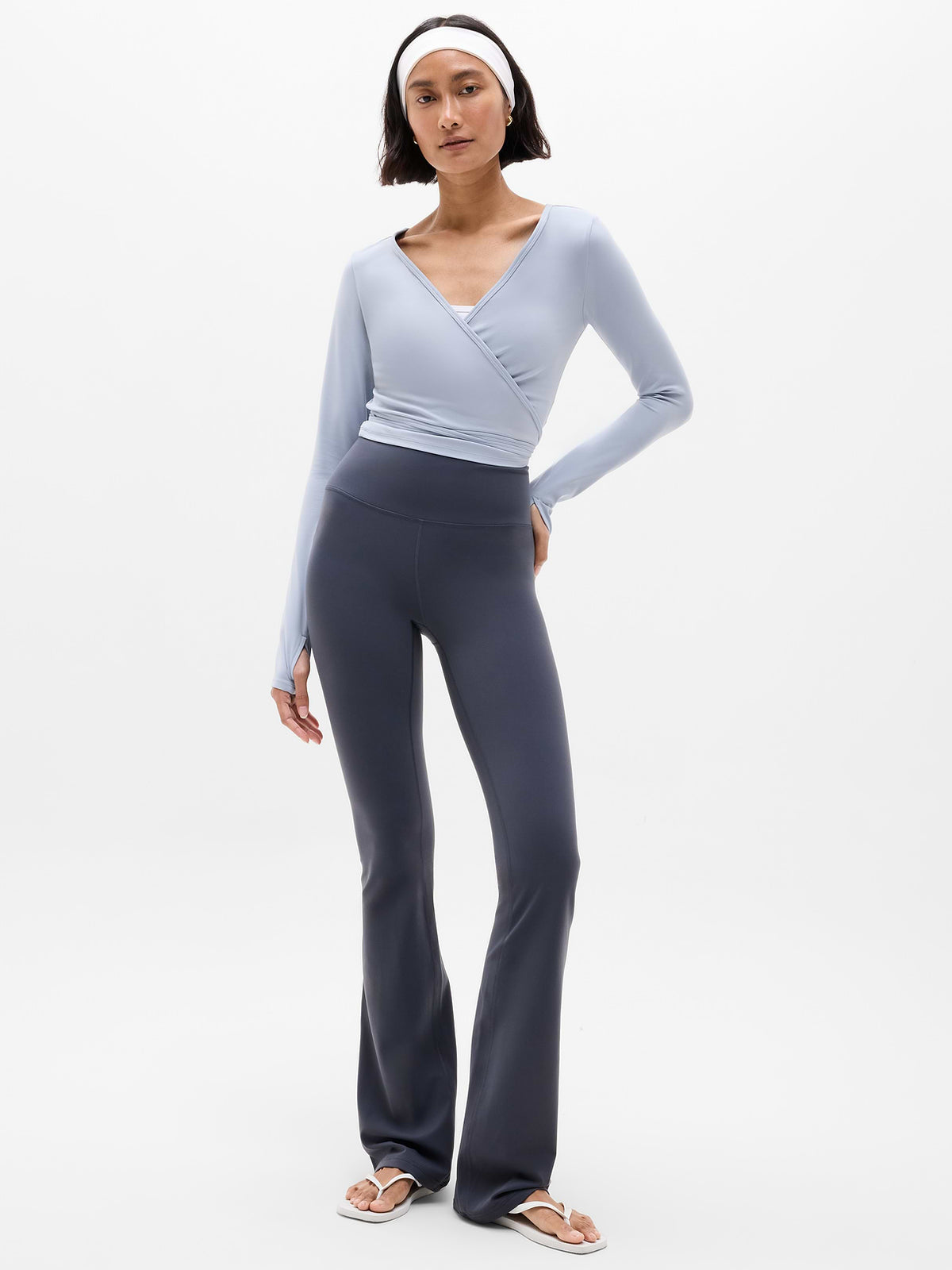 Transcend Wrap Crop Top - Blue Star