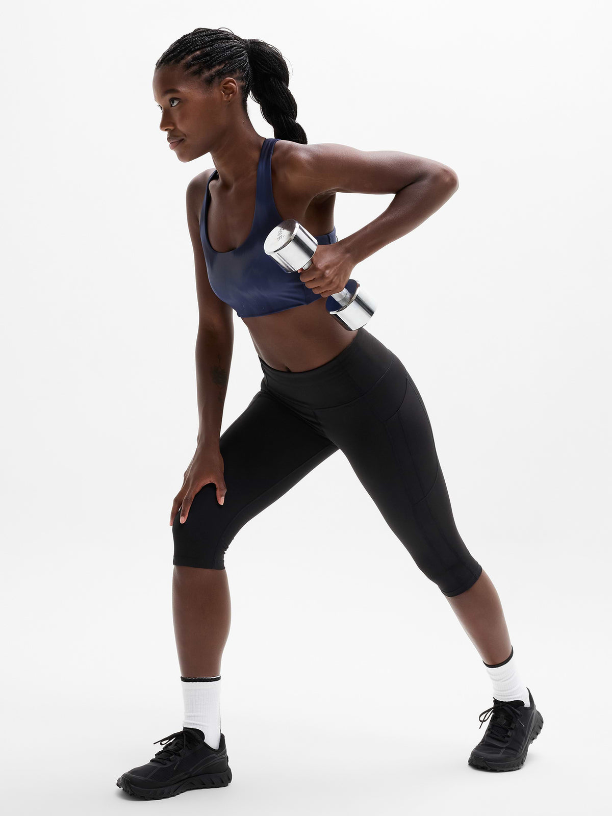 Circuit Train Sports Bra A-C - Motion Abstract Navy