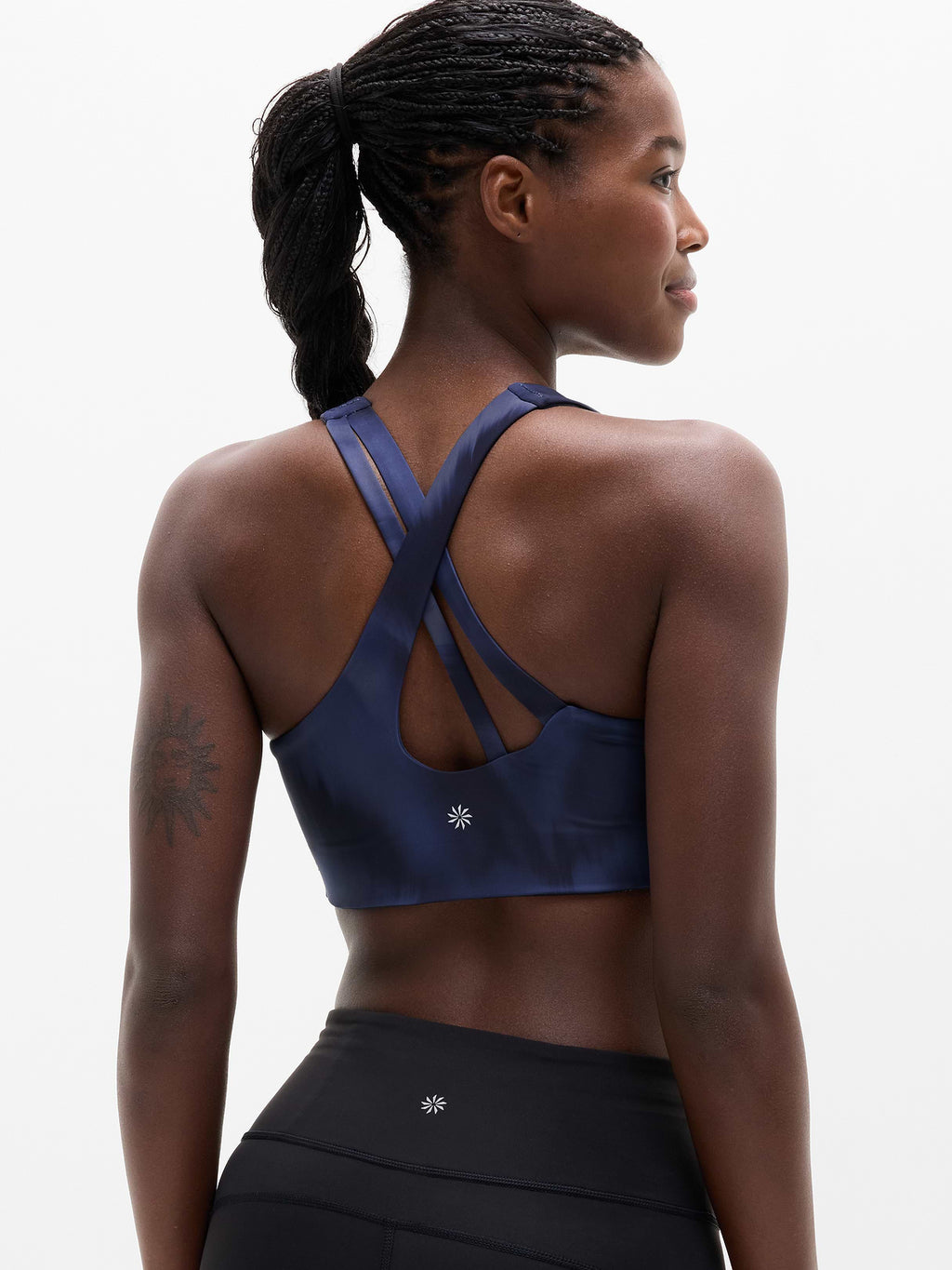 Circuit Train Sports Bra A-C - Motion Abstract Navy