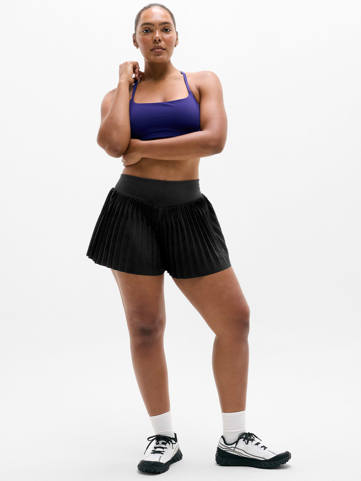 Featherweight Plissé Run Short - Black