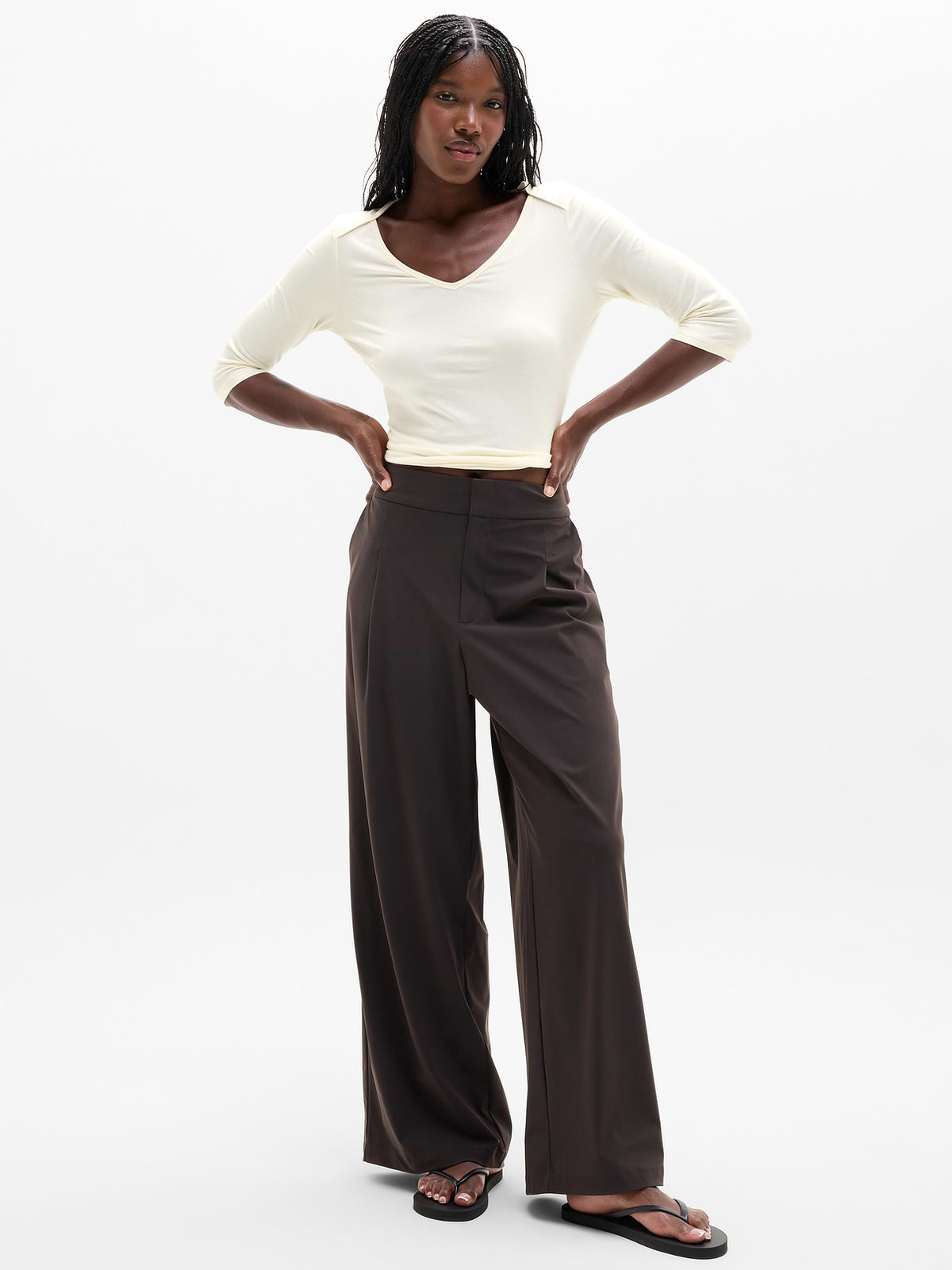 Foundation Midi Sleeve Tee - Pearl