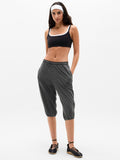 Airy Cotton Terry Snow Wash Capri - Ash