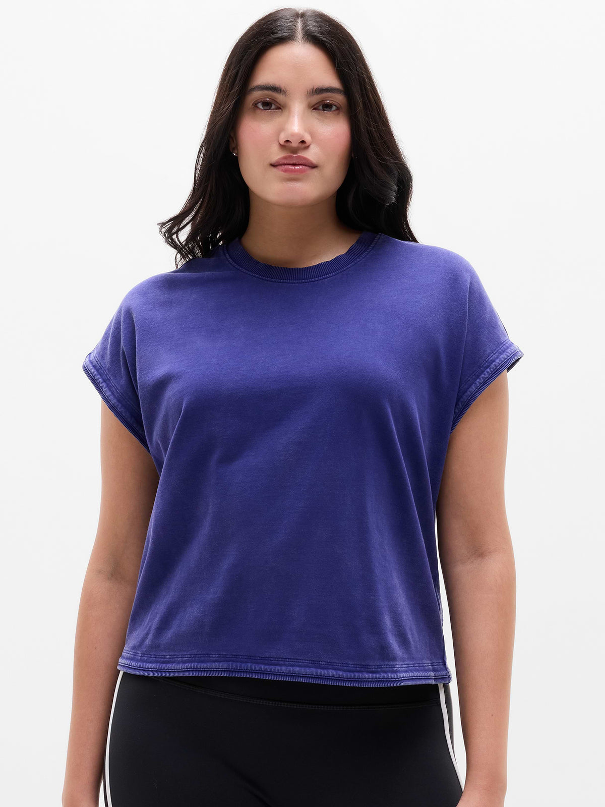 Airy Cotton Terry Sweatshirt Tee - Mystic