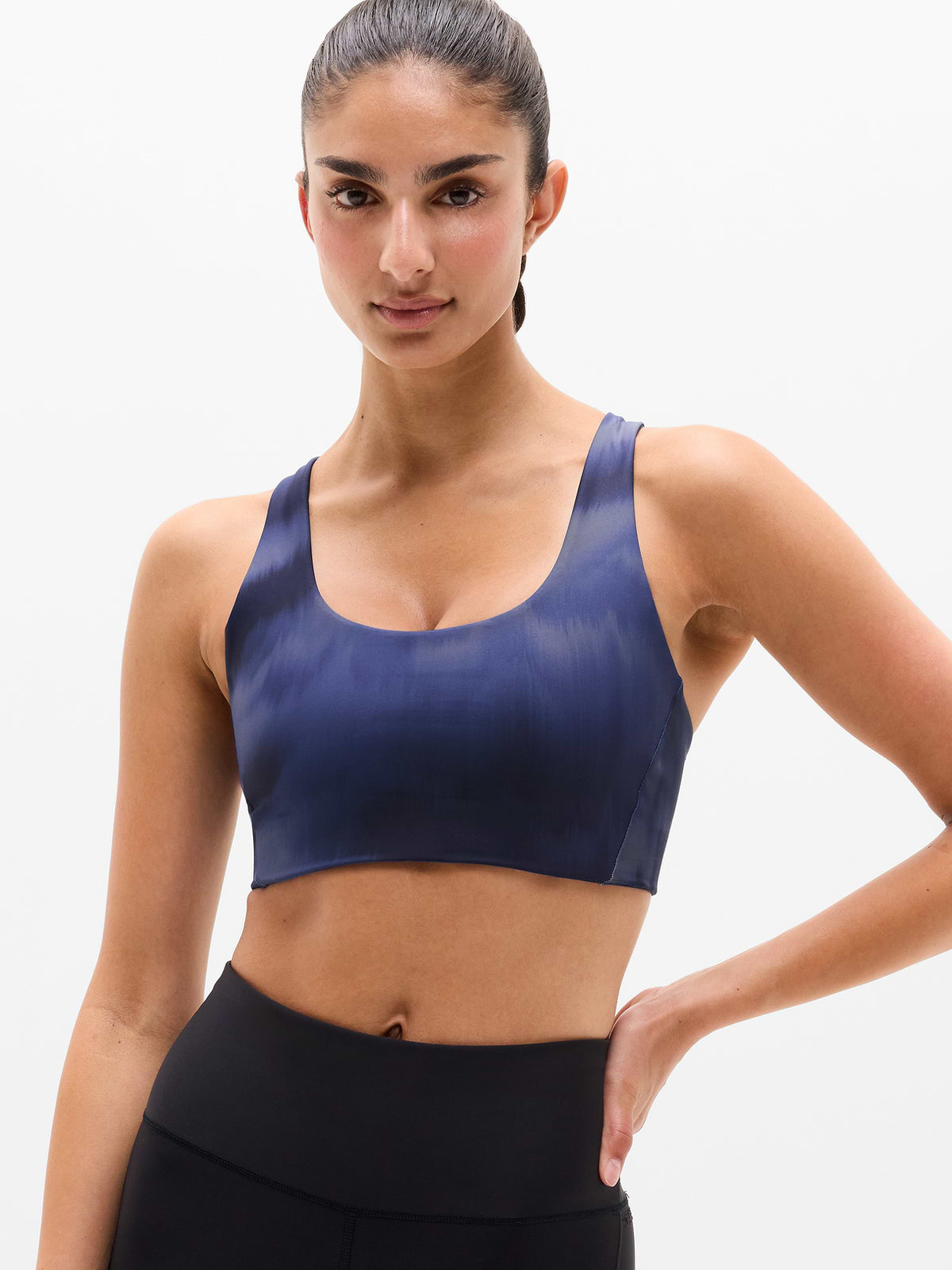 Circuit Train Sports Bra A-C - Motion Abstract Navy