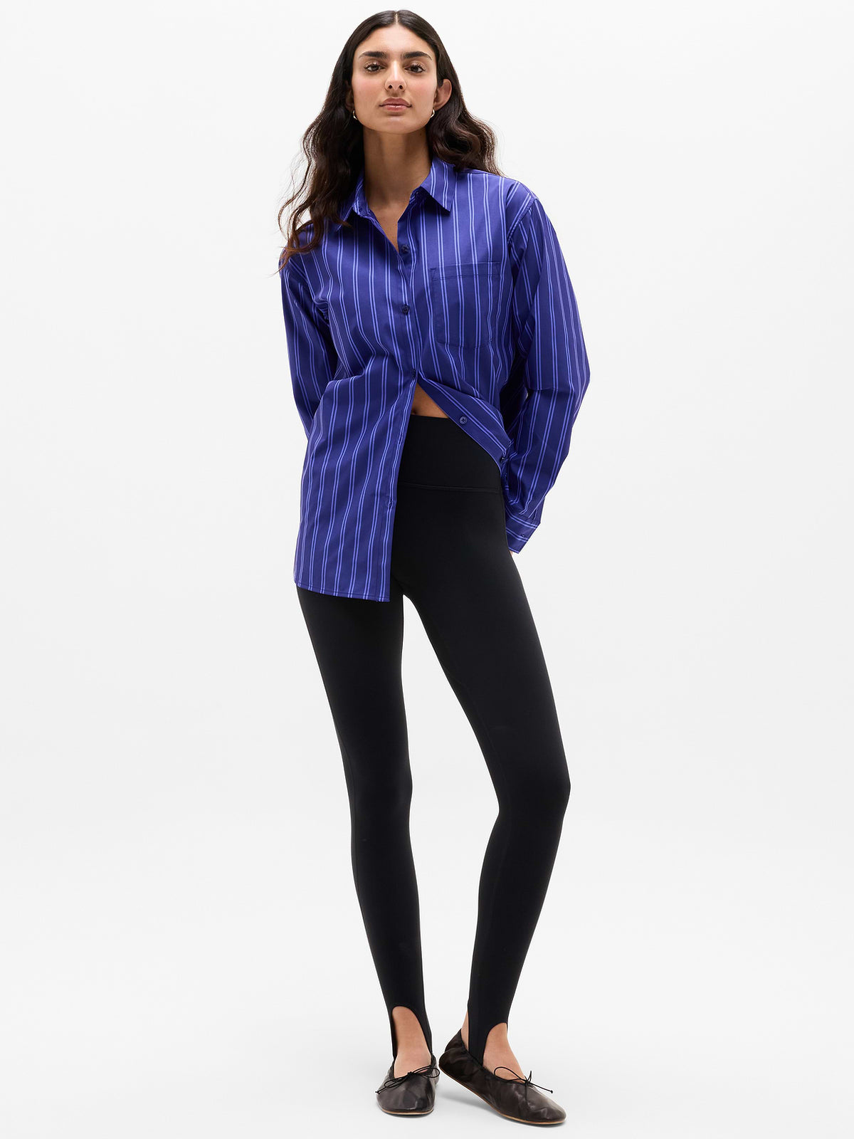 Midday Relaxed Poplin Shirt - Mystic/Morning Glory