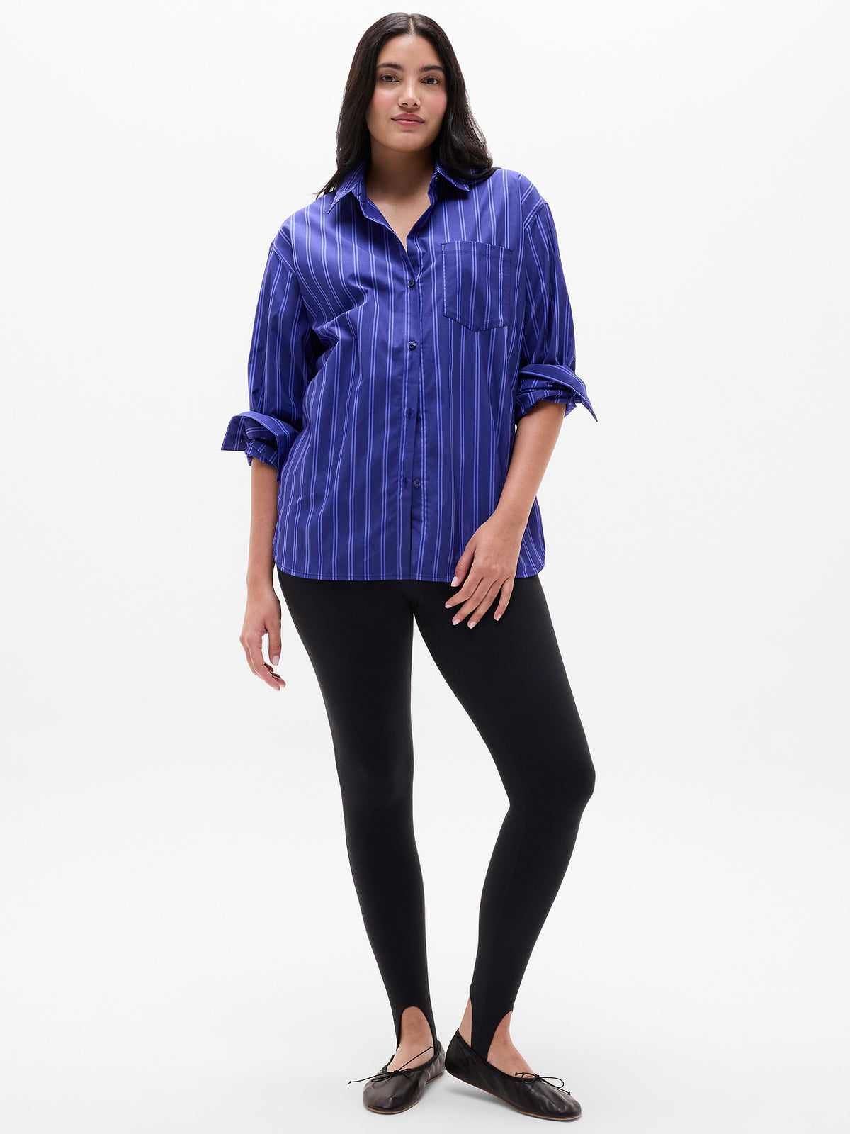 Midday Relaxed Poplin Shirt - Mystic/Morning Glory