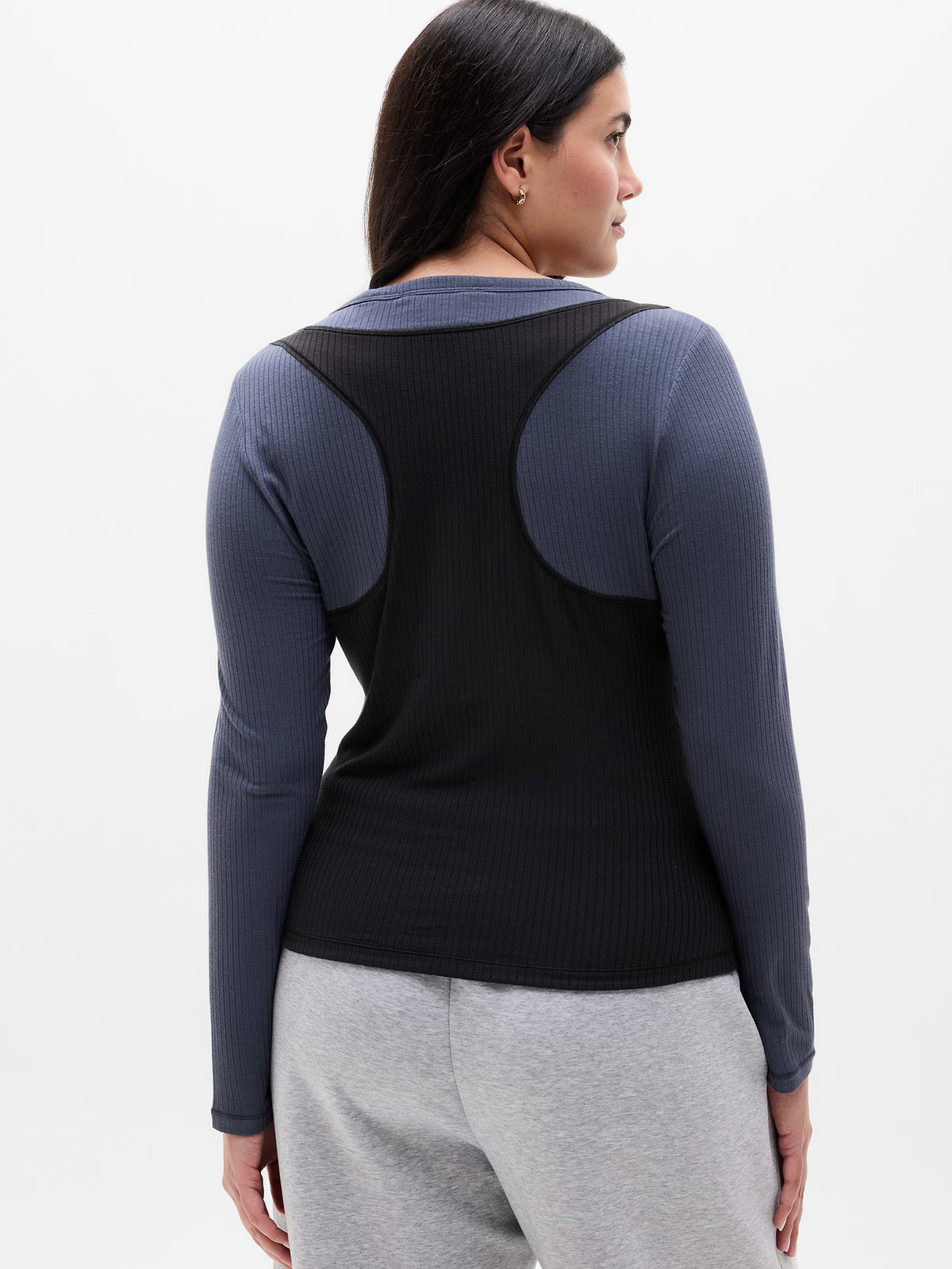 Perfect Rib Layered Top - Black