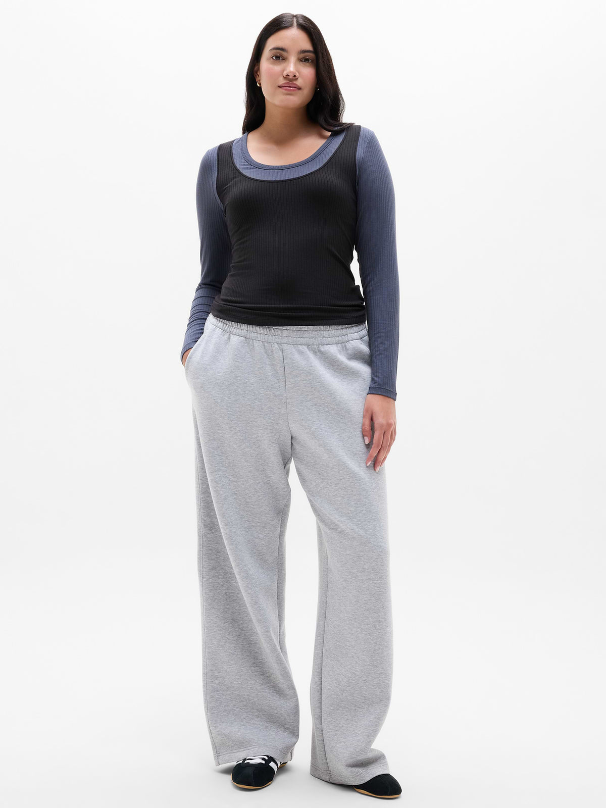 Perfect Rib Layered Top - Black