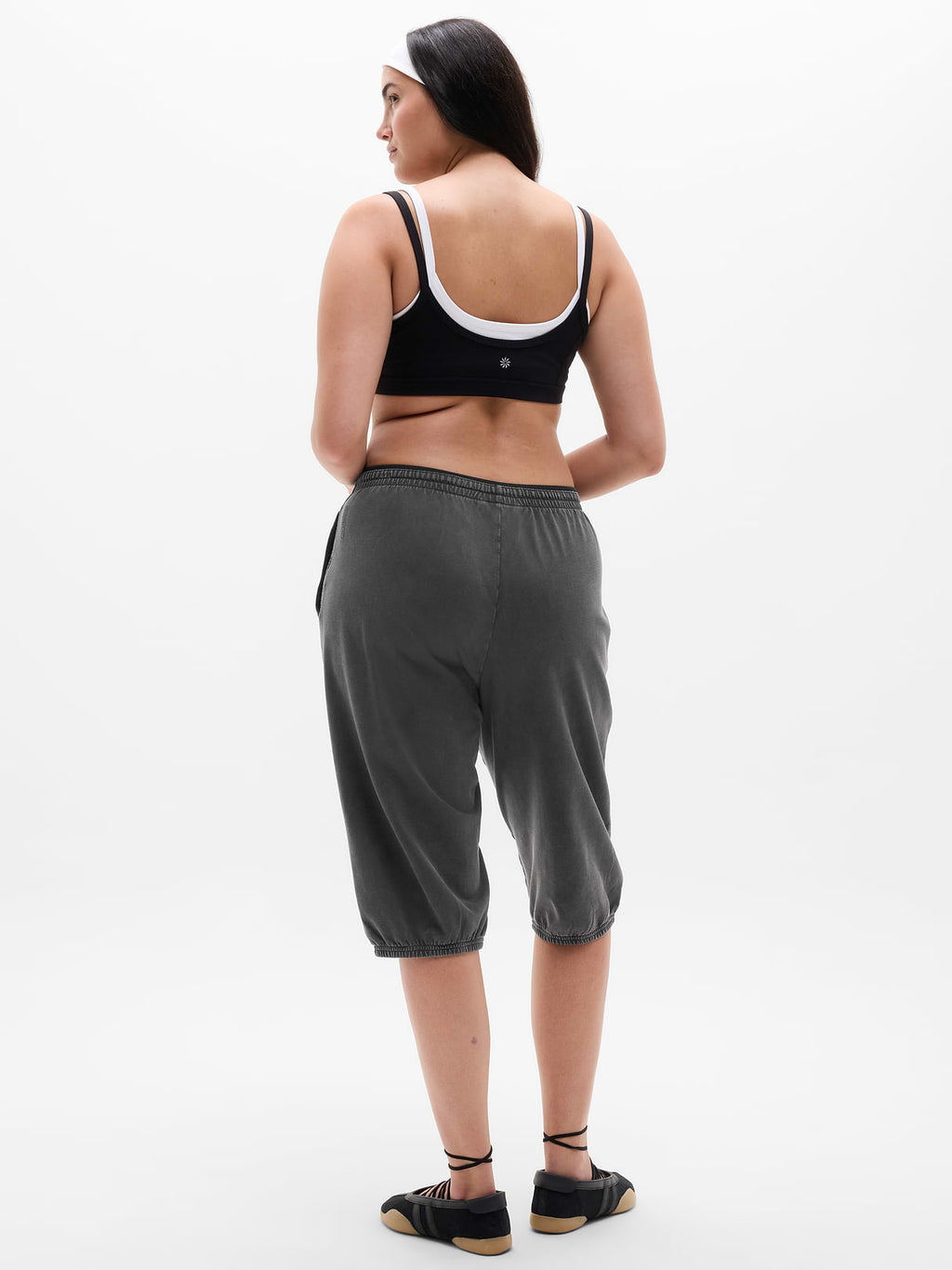 Airy Cotton Terry Snow Wash Capri - Ash