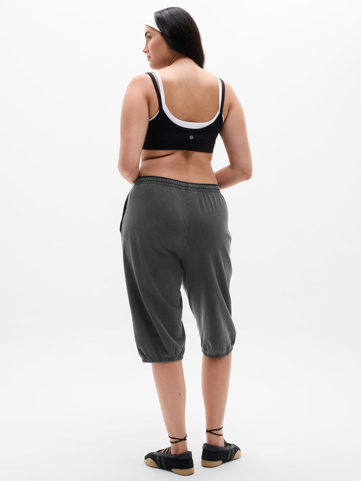 Airy Cotton Terry Snow Wash Capri - Ash