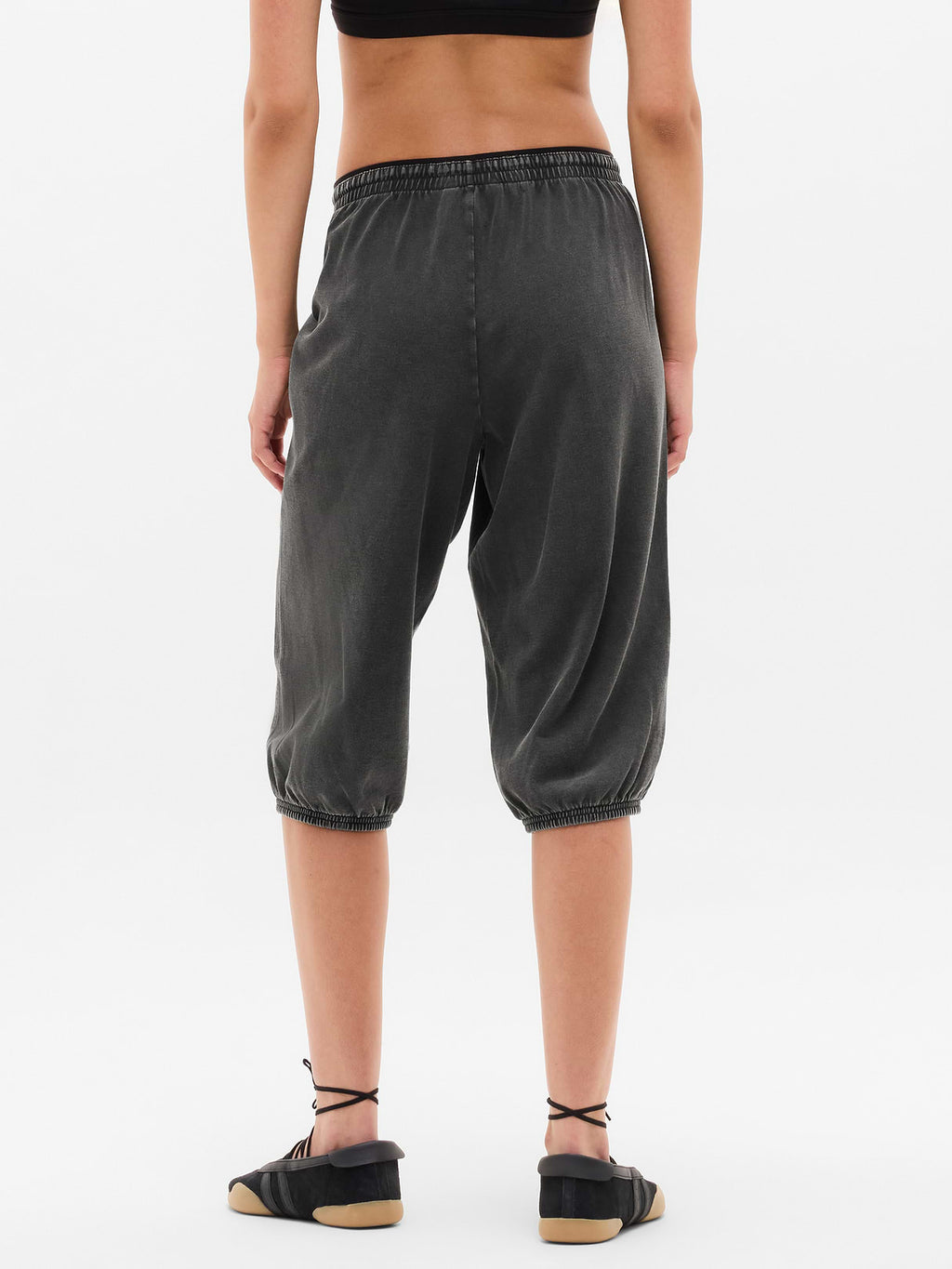 Airy Cotton Terry Snow Wash Capri - Ash