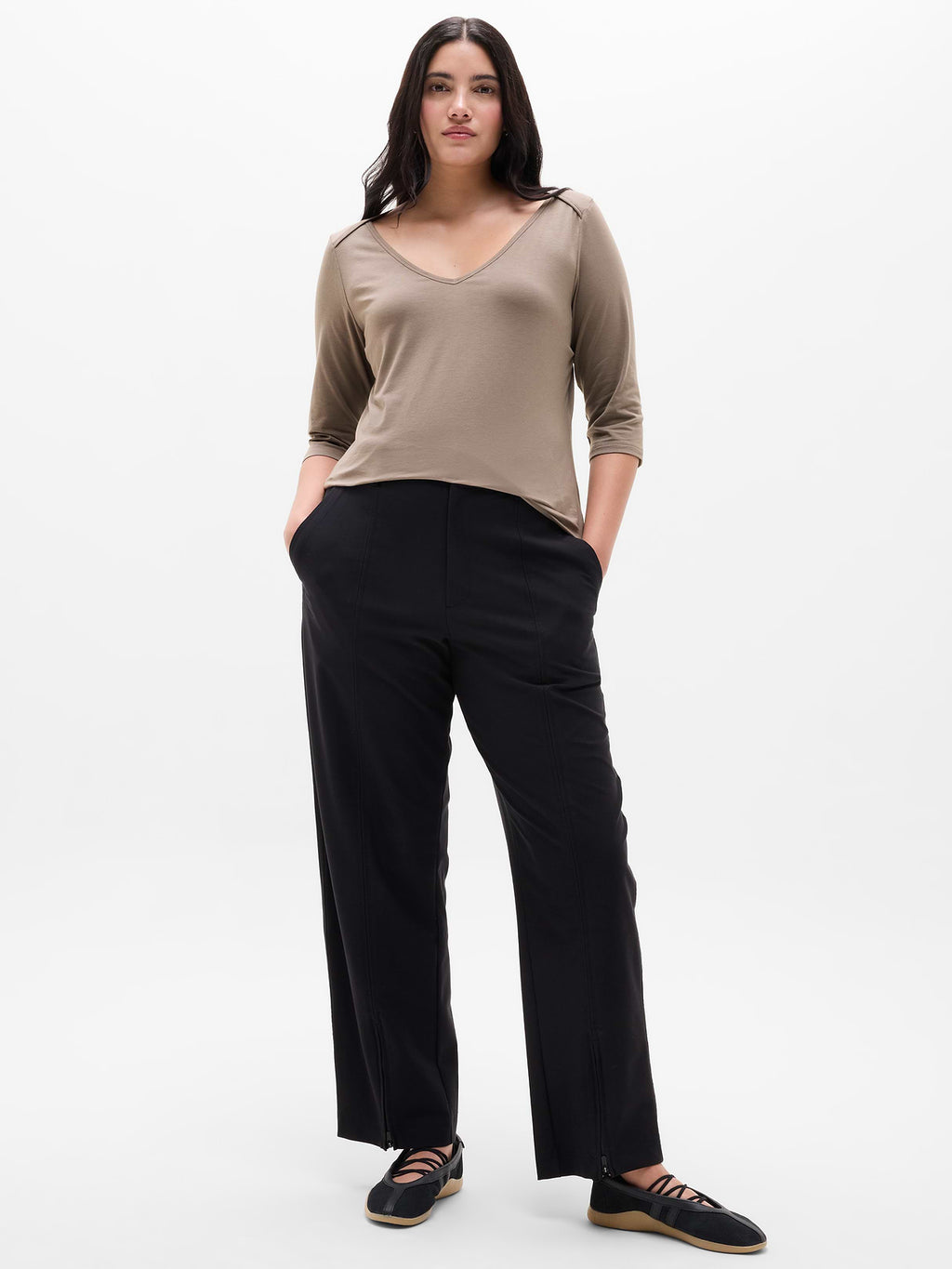 Foundation Midi Sleeve Tee - Umber