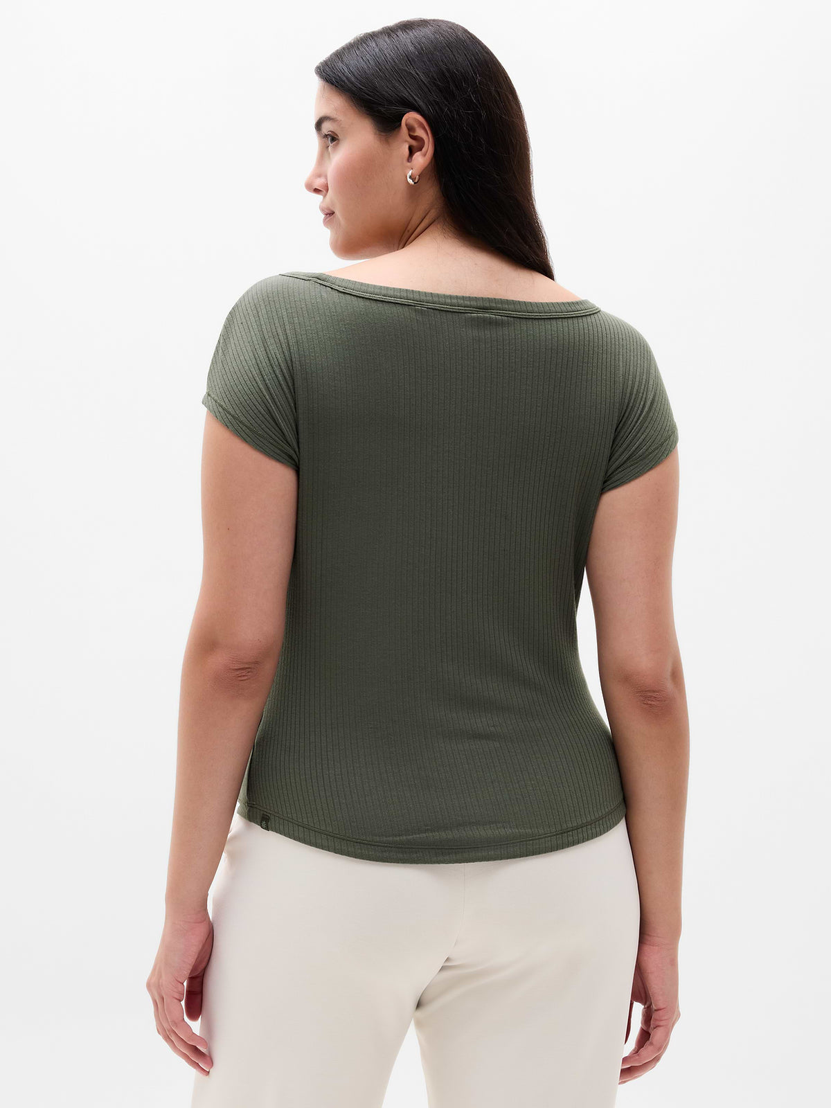Perfect Rib Boatneck Tee - Jungle
