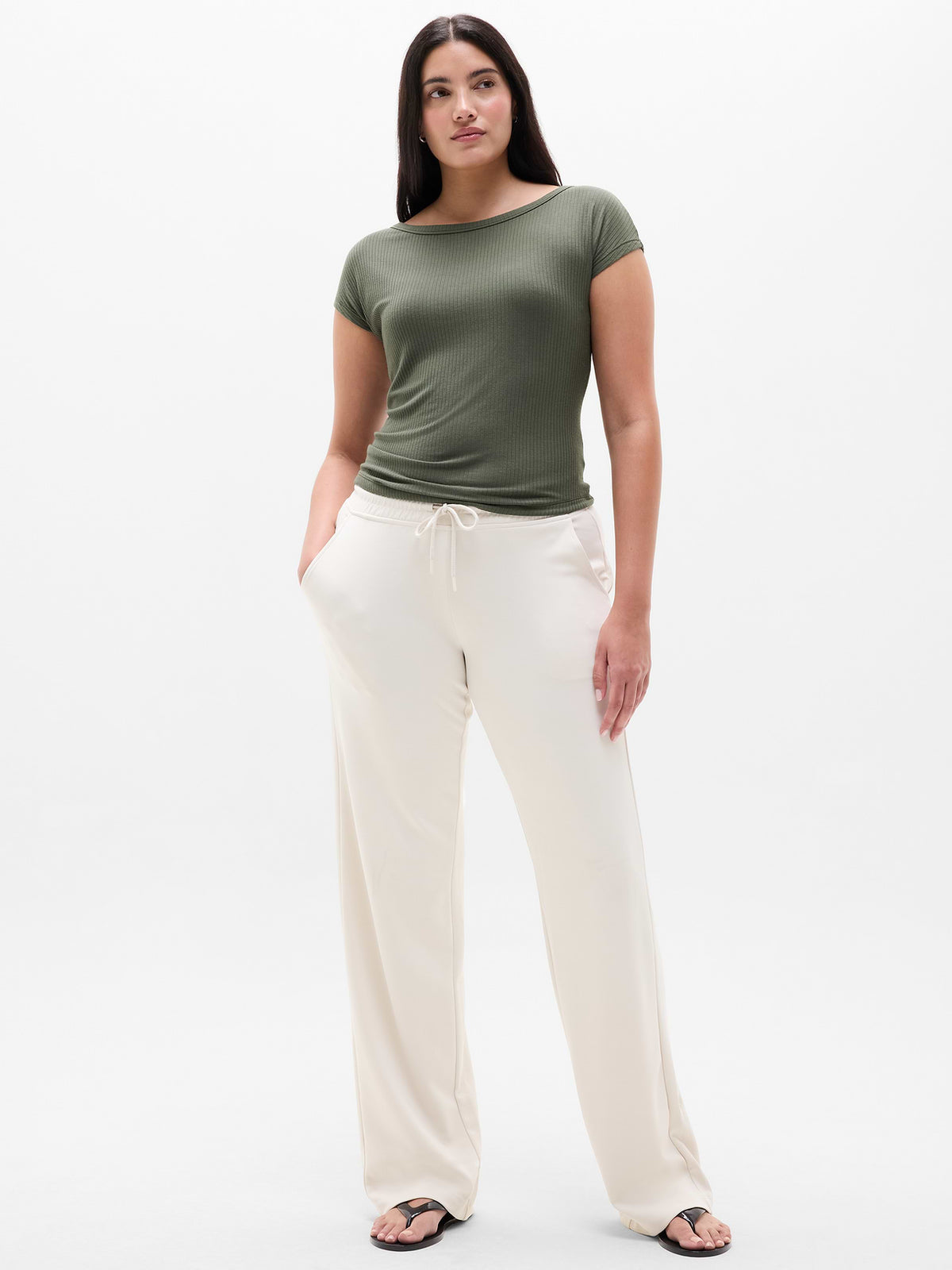 Perfect Rib Boatneck Tee - Jungle