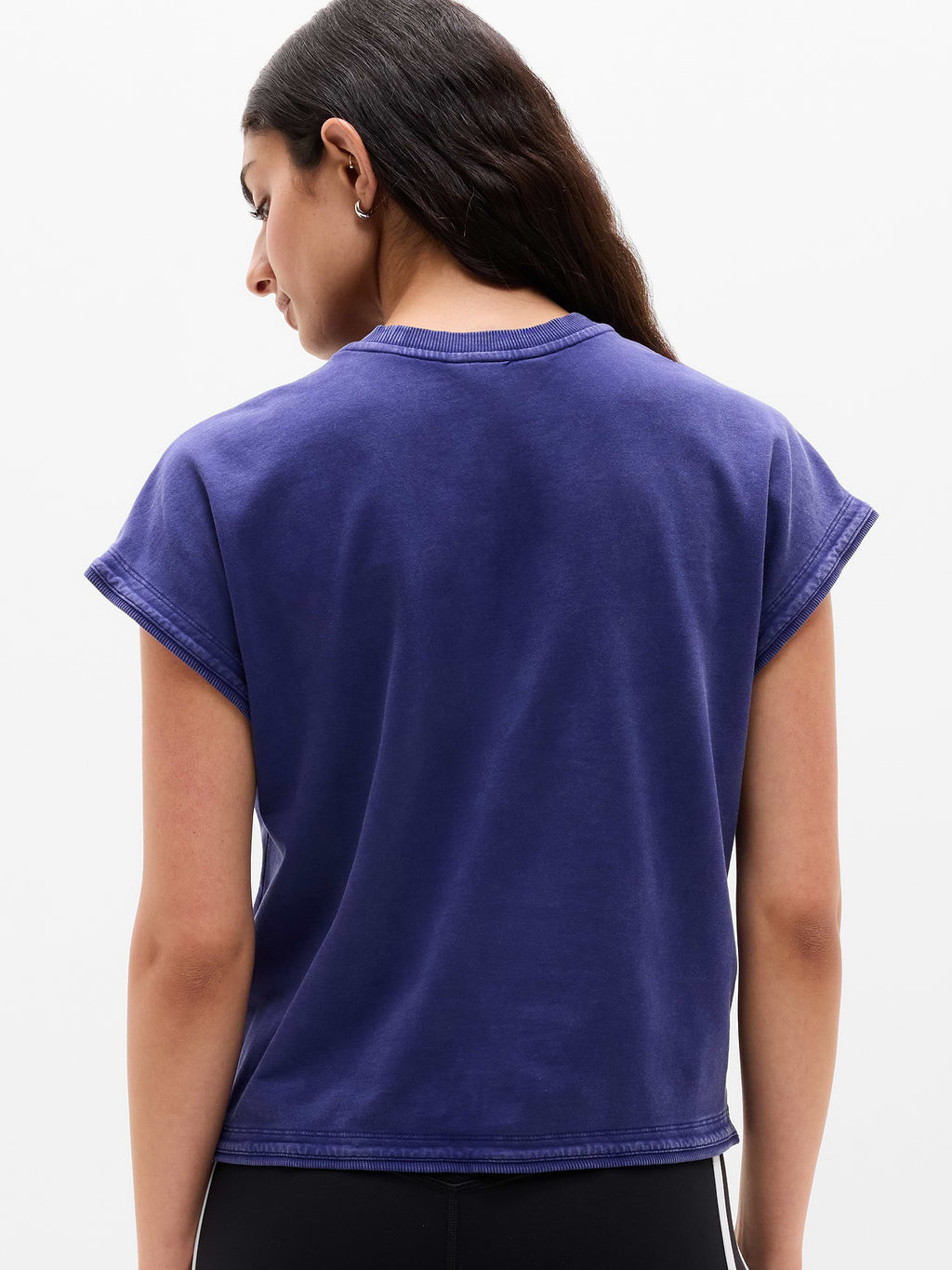 Airy Cotton Terry Sweatshirt Tee - Mystic