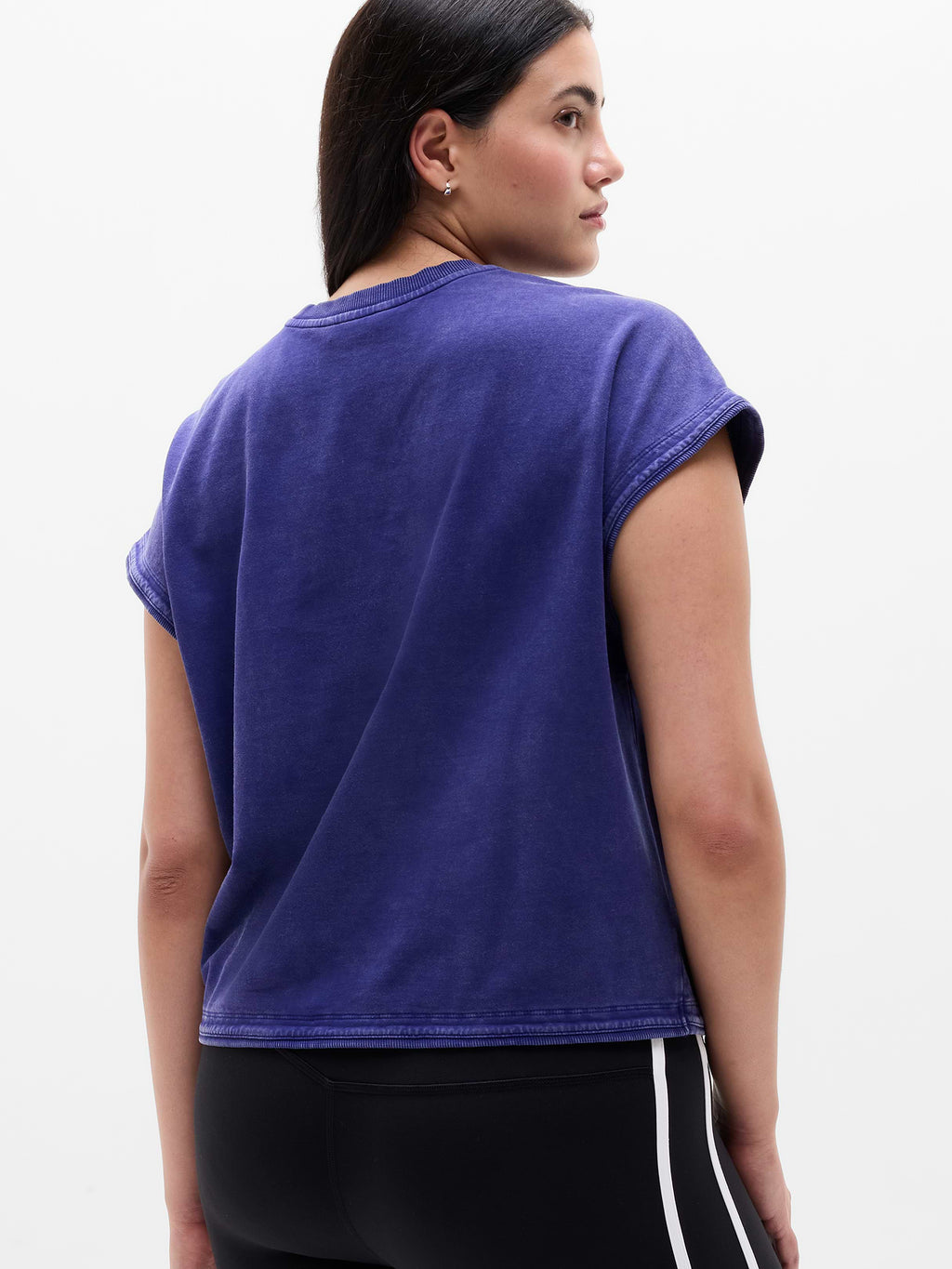 Airy Cotton Terry Sweatshirt Tee - Mystic