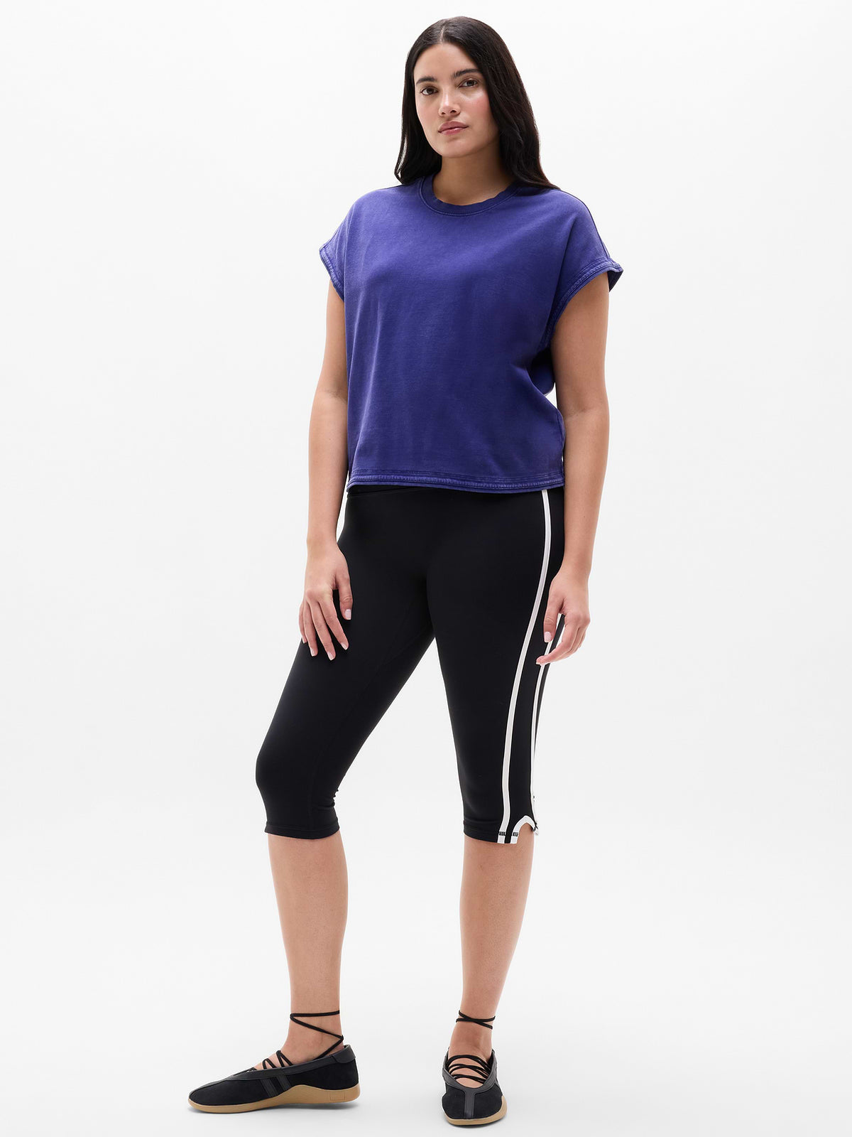Airy Cotton Terry Sweatshirt Tee - Mystic