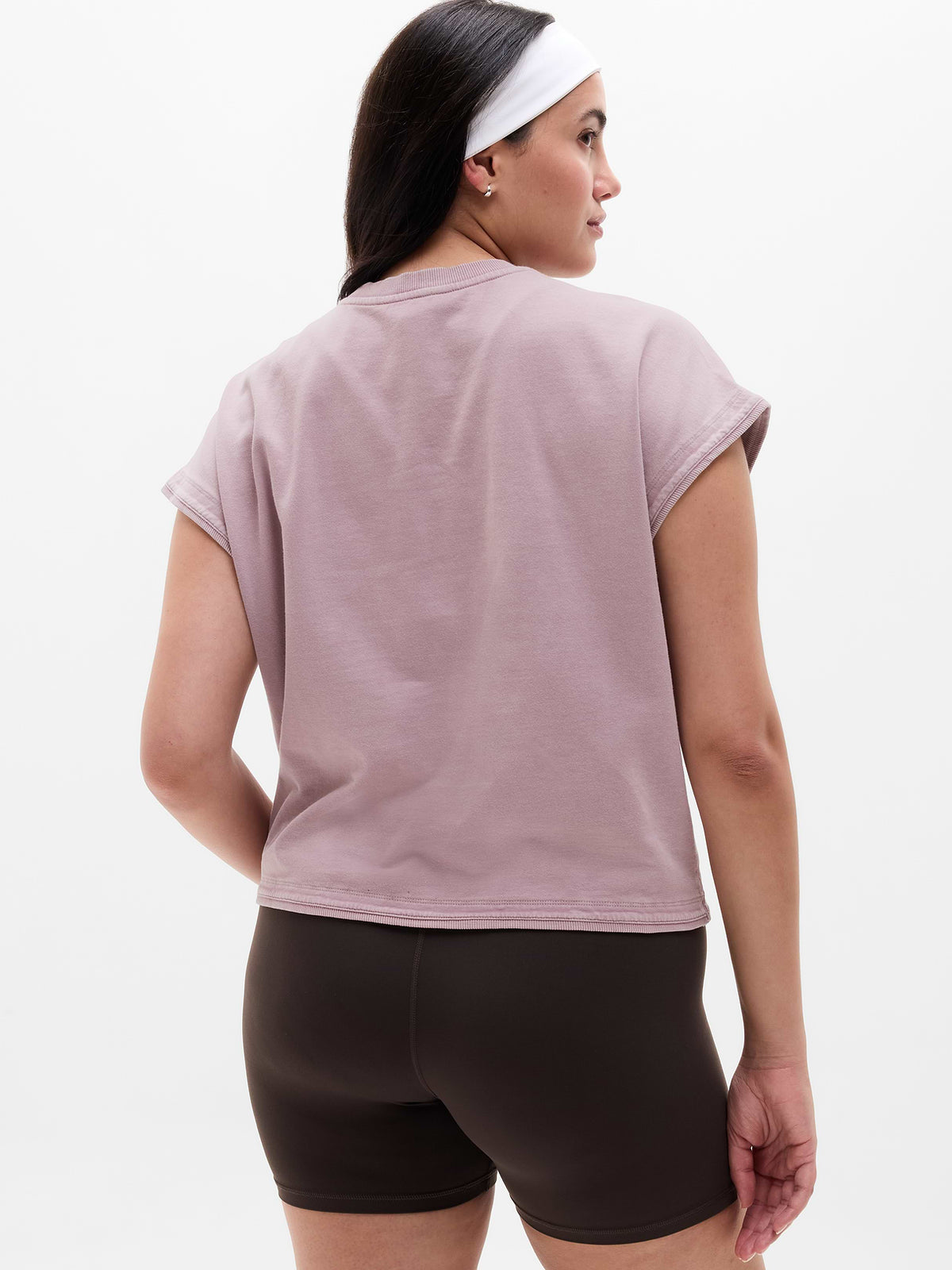 Airy Cotton Terry Sweatshirt Tee - Blush