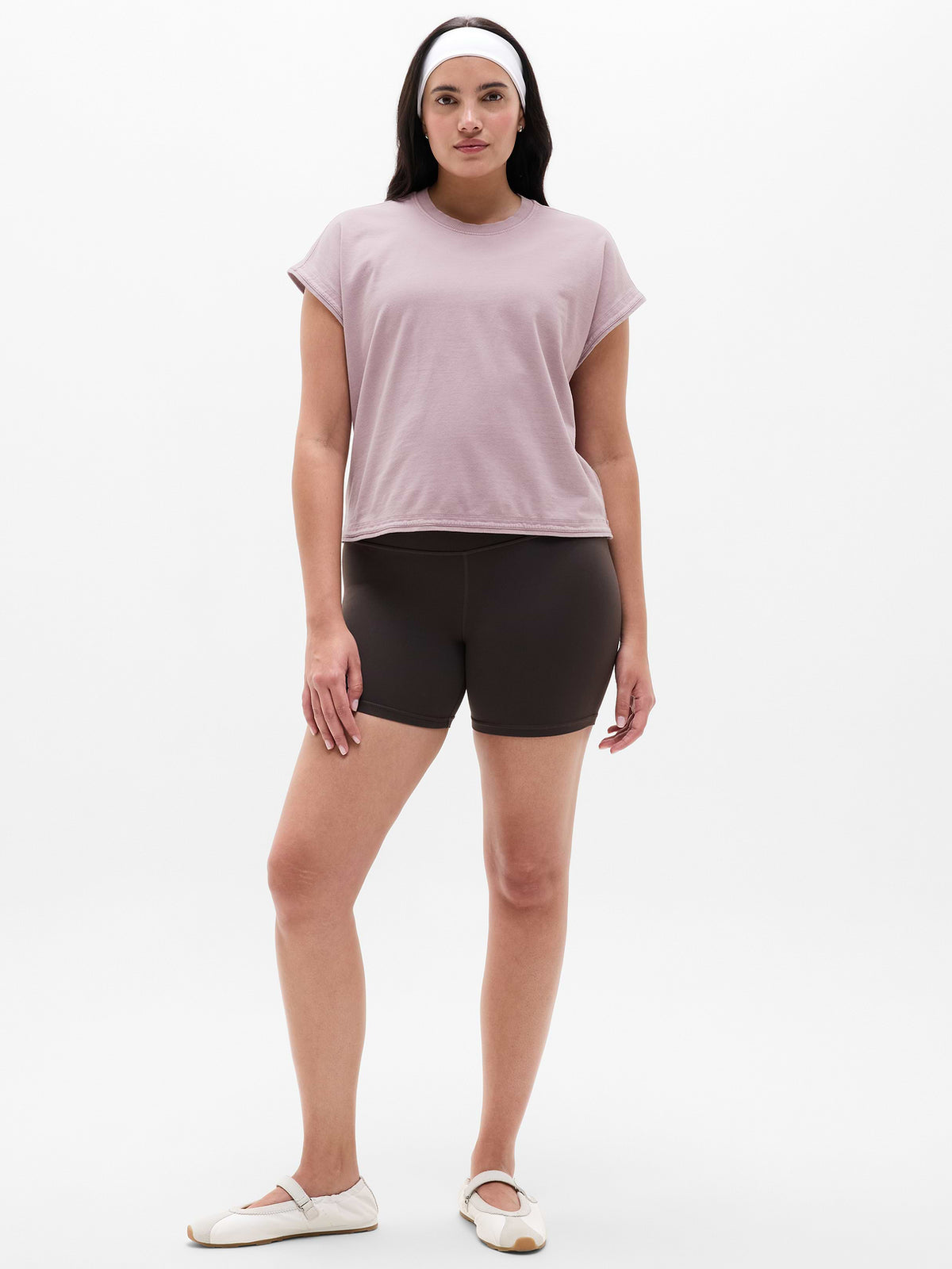 Airy Cotton Terry Sweatshirt Tee - Blush