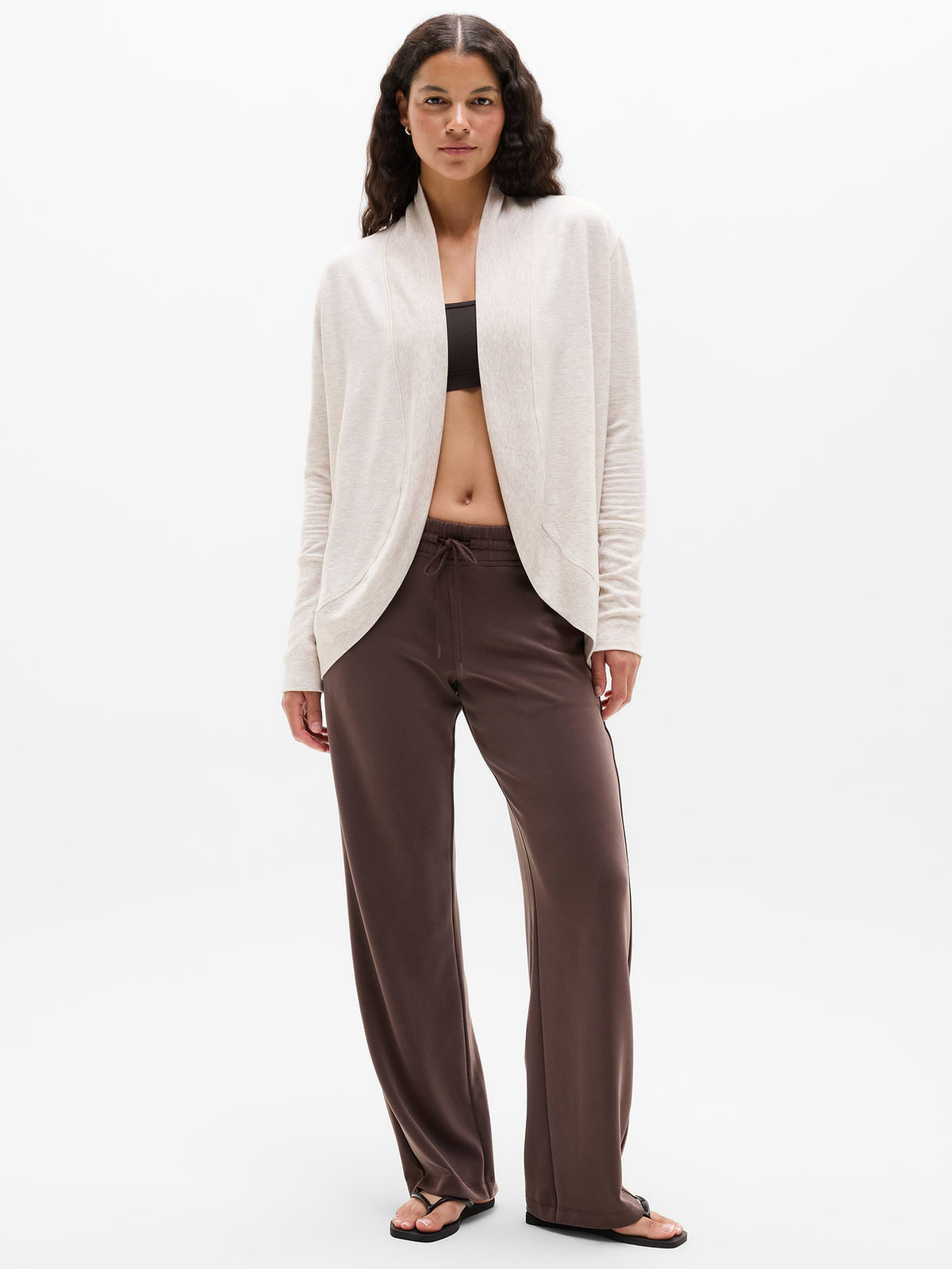 Coaster Luxe Open Cardigan - Sandstone Heather