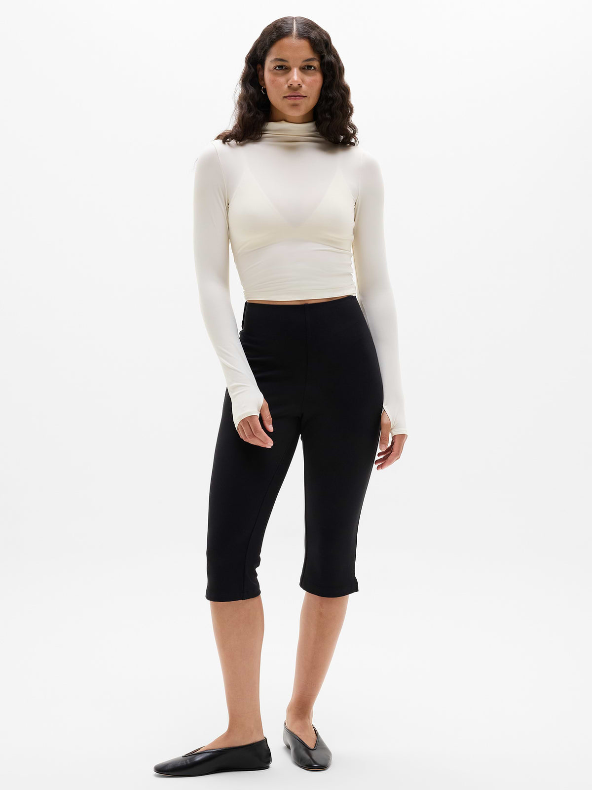 BodyMove Mock Neck Top - Bone
