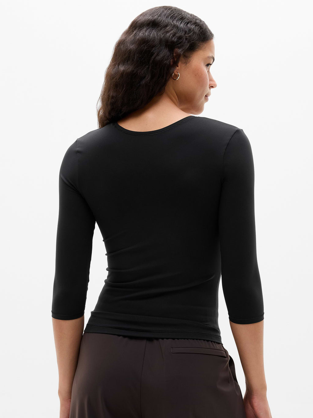 Bodymove Scoop Midi Sleeve Tee - Black