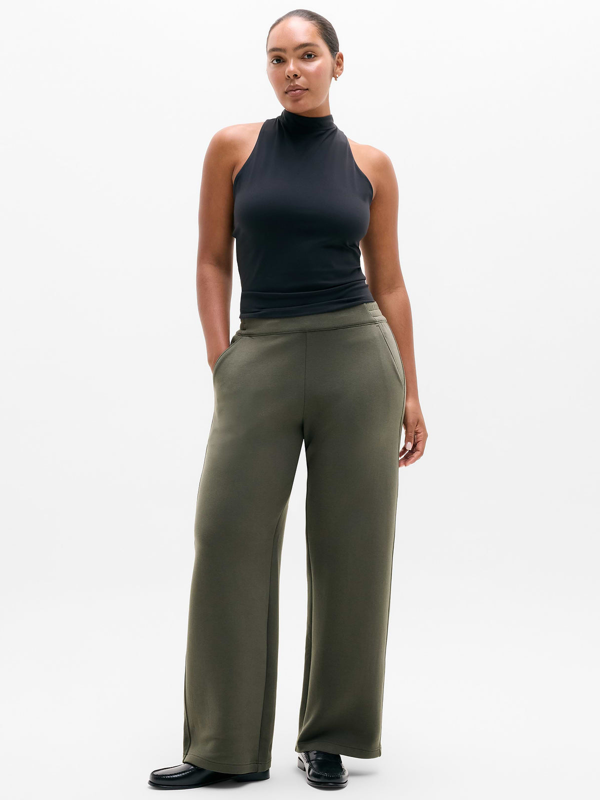 Form Knit Mid Rise Straight Pant - Jungle