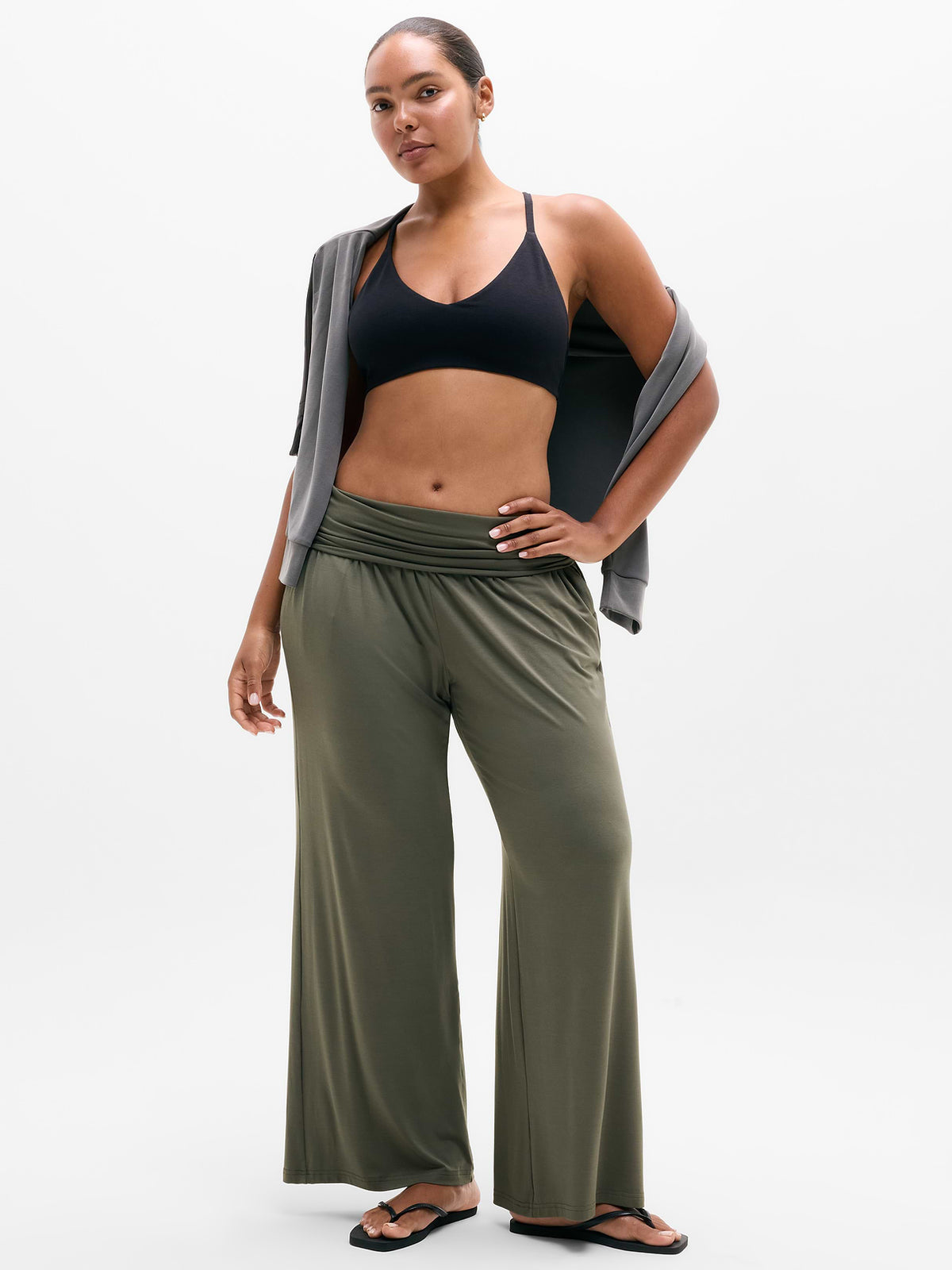Dream Drape Mid Rise Pant - Jungle
