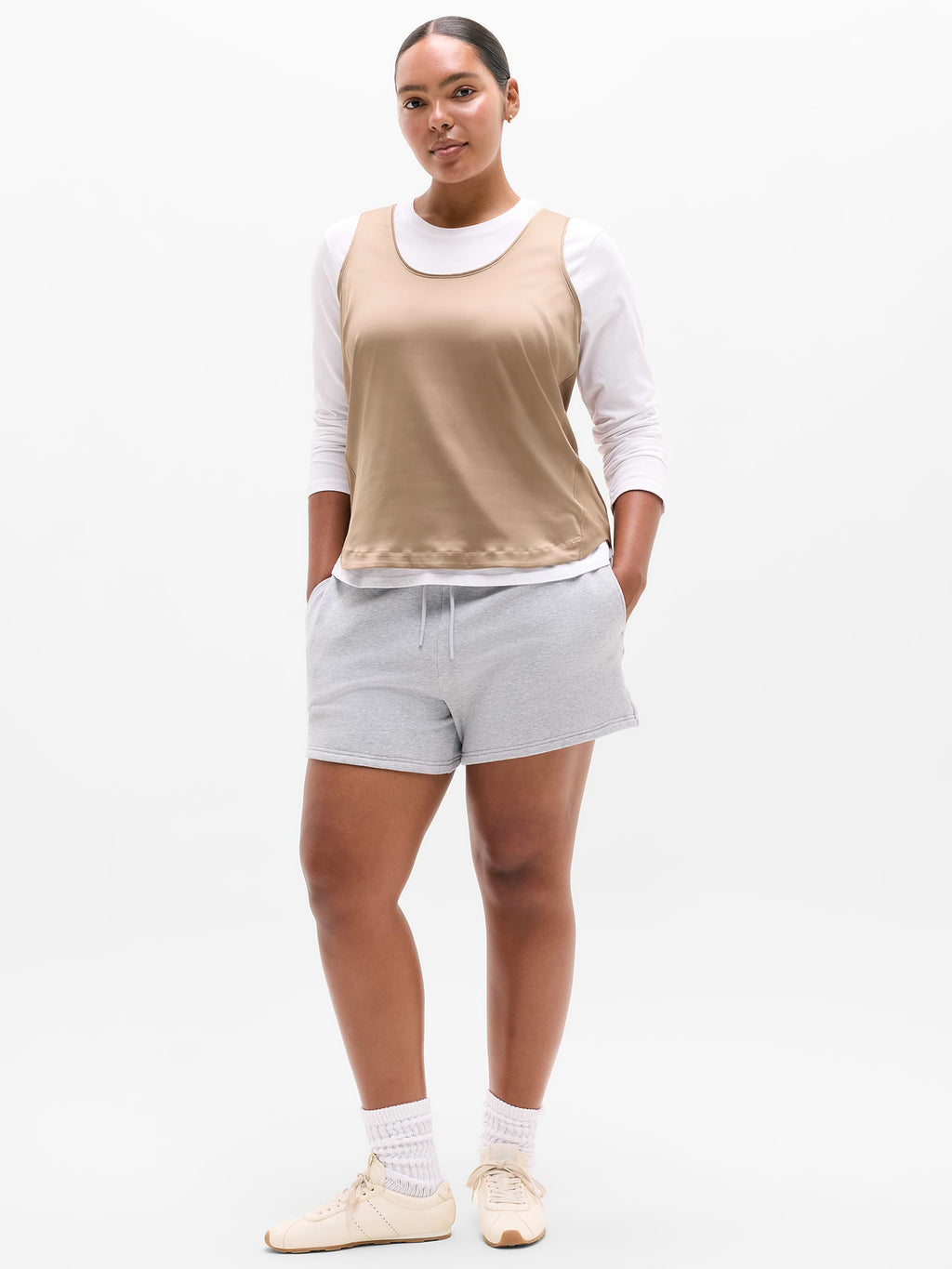Featherweight Satin Tank - Savanna