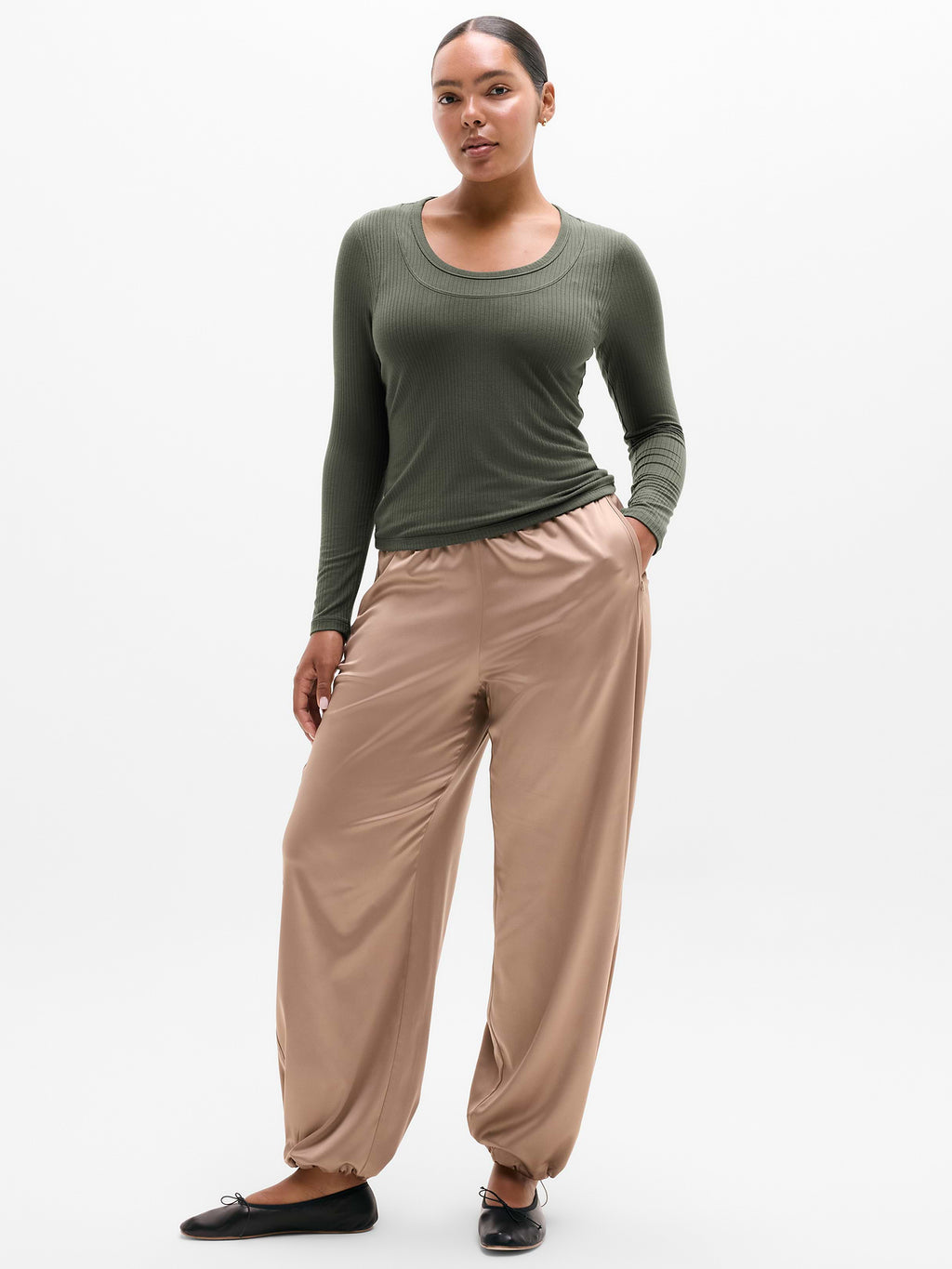 Perfect Rib Layered Top - Jungle
