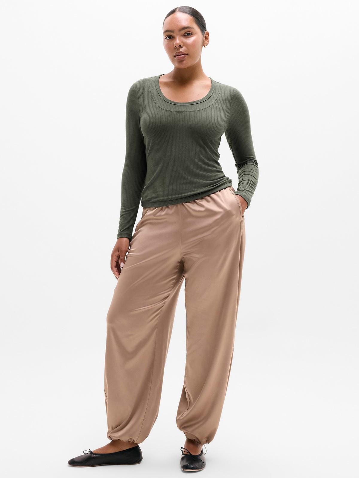Perfect Rib Layered Top - Jungle