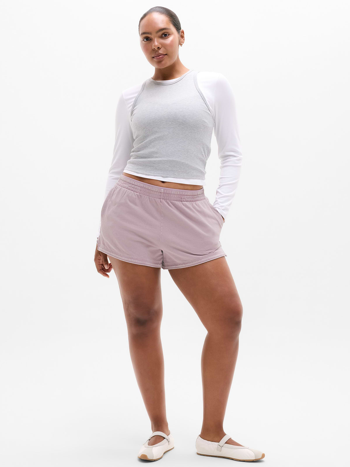 Airy Cotton Terry Shortie - Blush