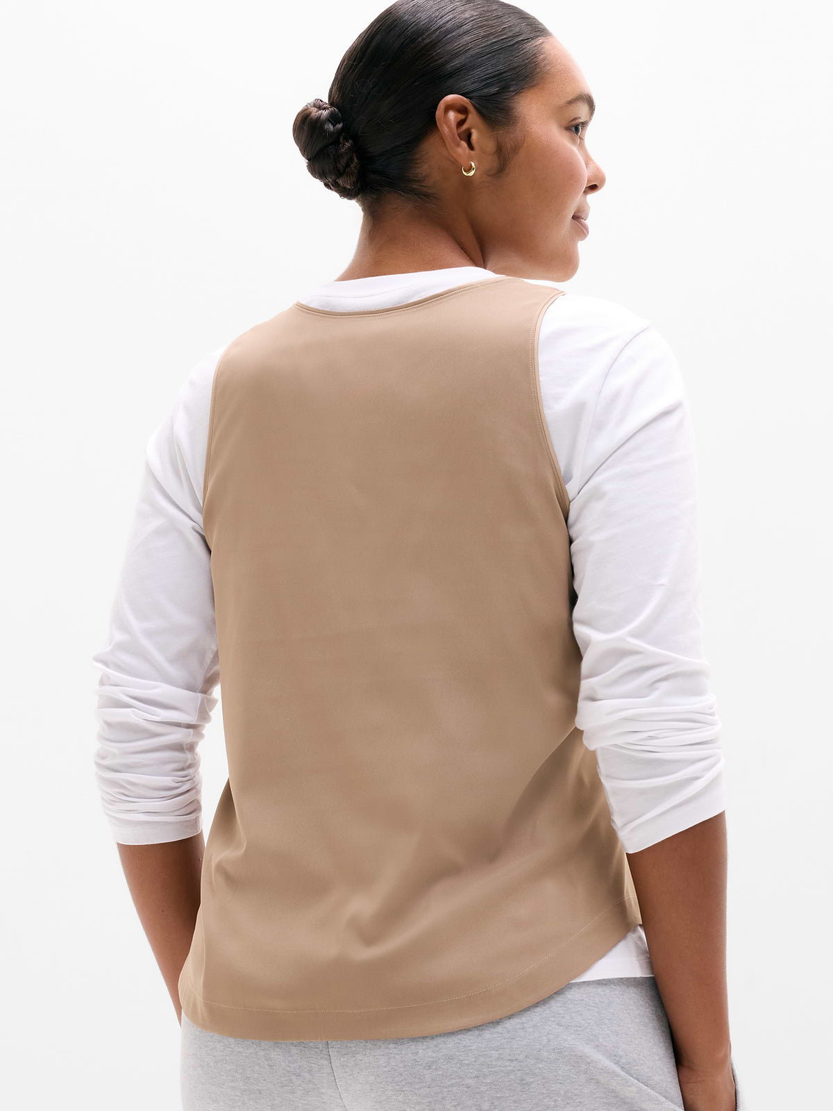 Featherweight Satin Tank - Savanna