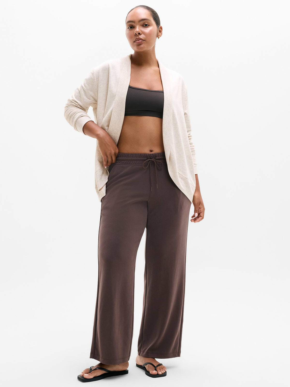 Coaster Luxe Open Cardigan - Sandstone Heather
