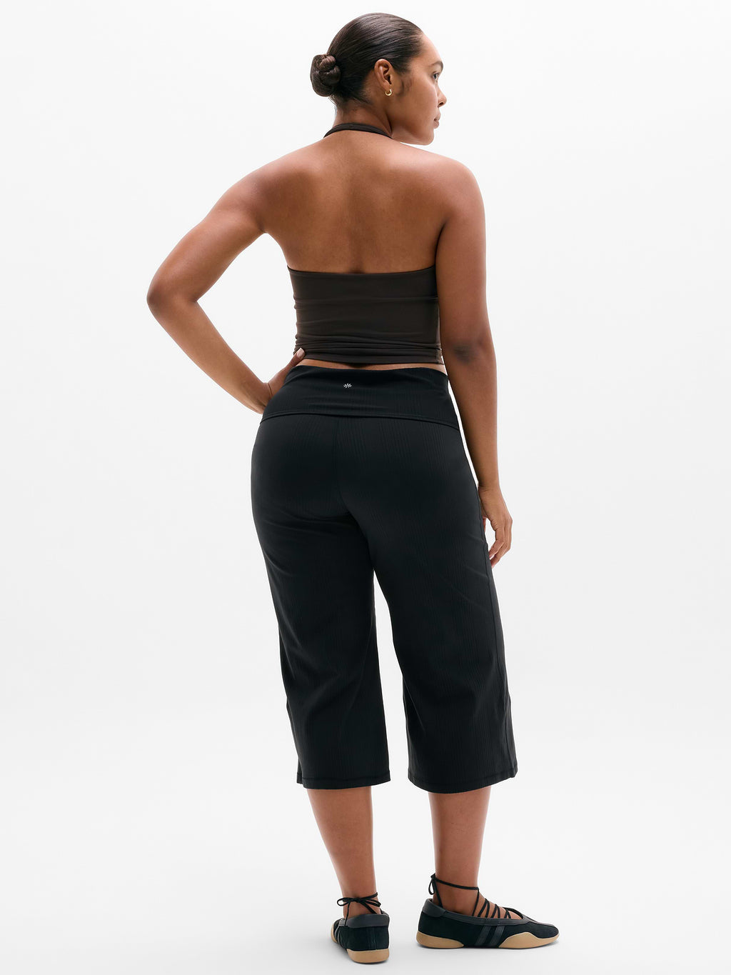 Eternity Rib Crop Wide Leg - Black
