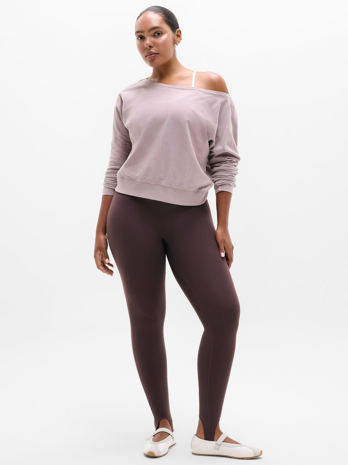 Airy Cotton Terry Snow Wash Boat Neck Sweatshirt - Blush