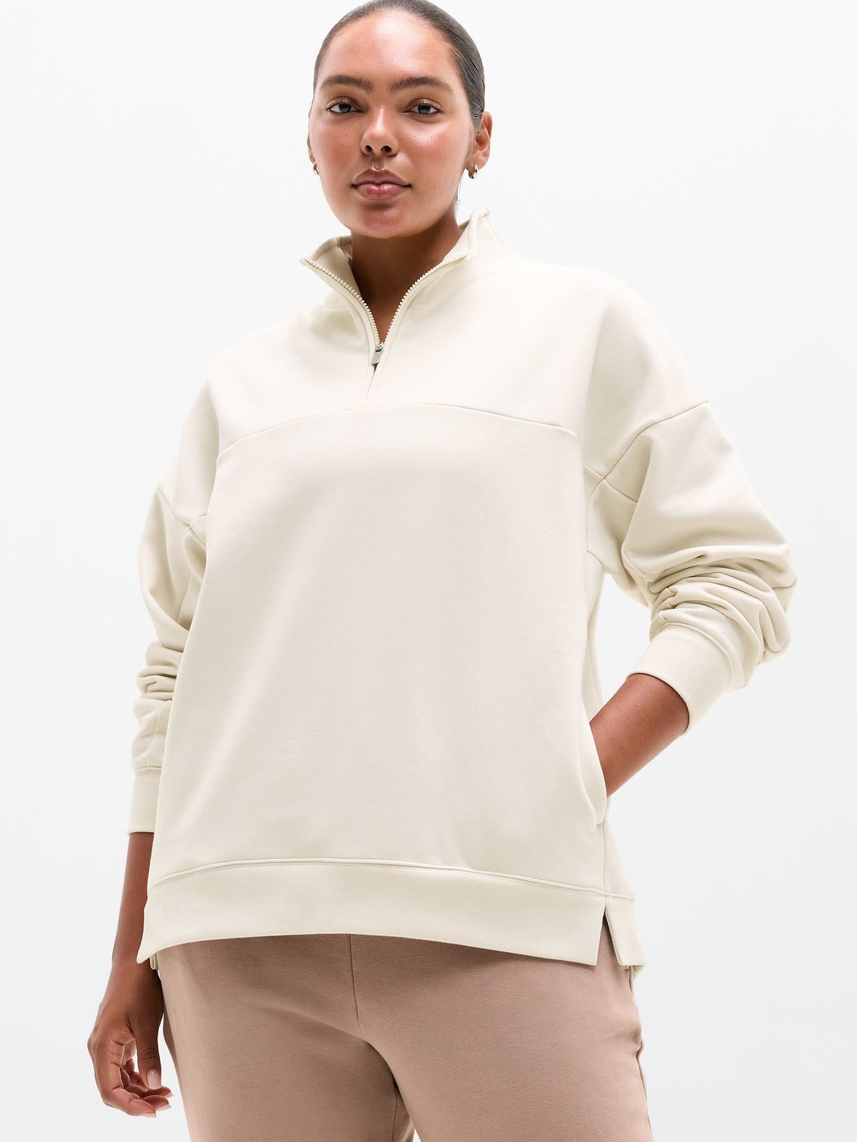 Forever Fleece 1/4 Zip Sweatshirt - Bone