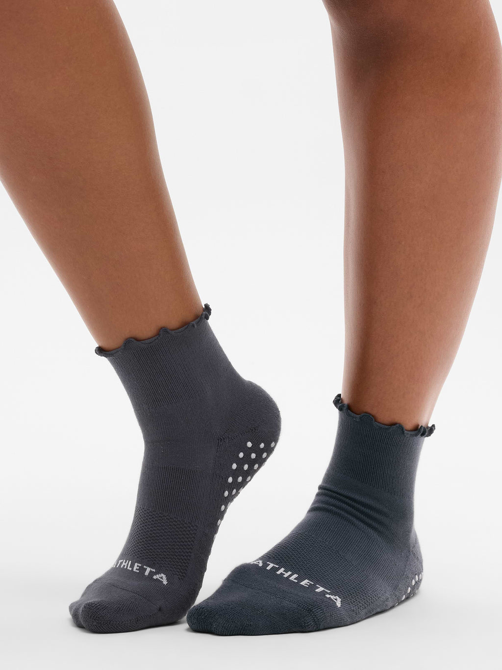 Ruffle Grip Sock - Ash