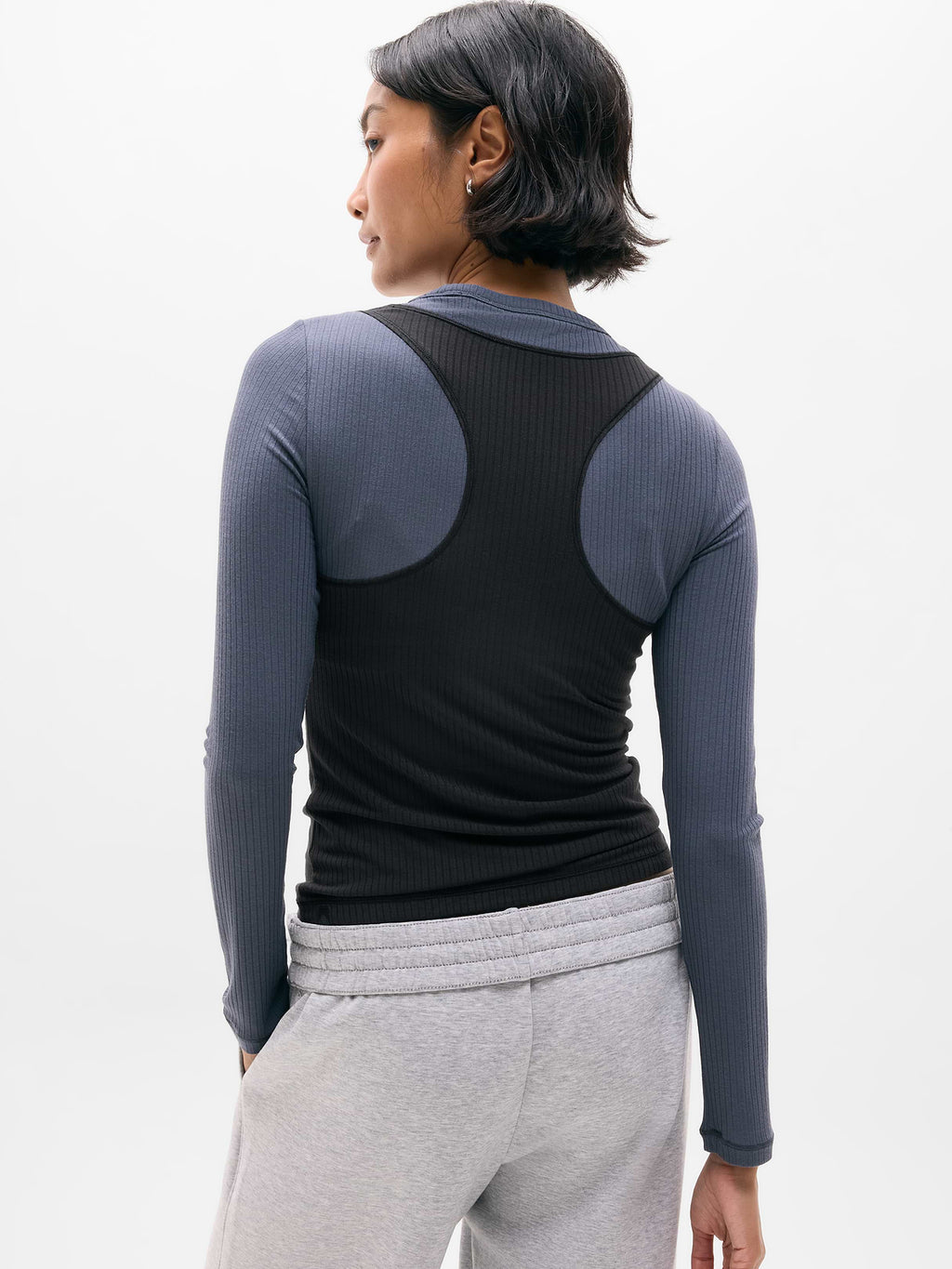 Perfect Rib Layered Top - Black