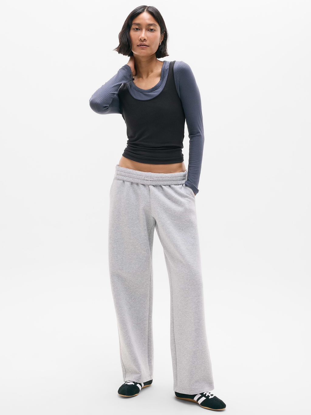 Perfect Rib Layered Top - Black