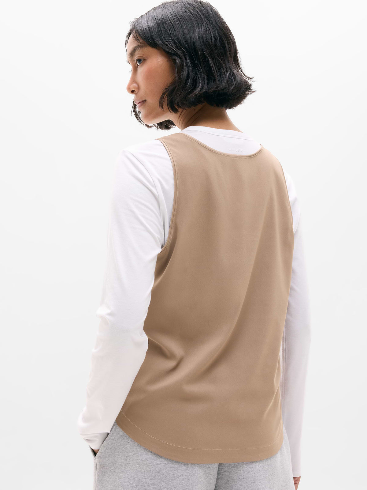 Featherweight Satin Tank - Savanna