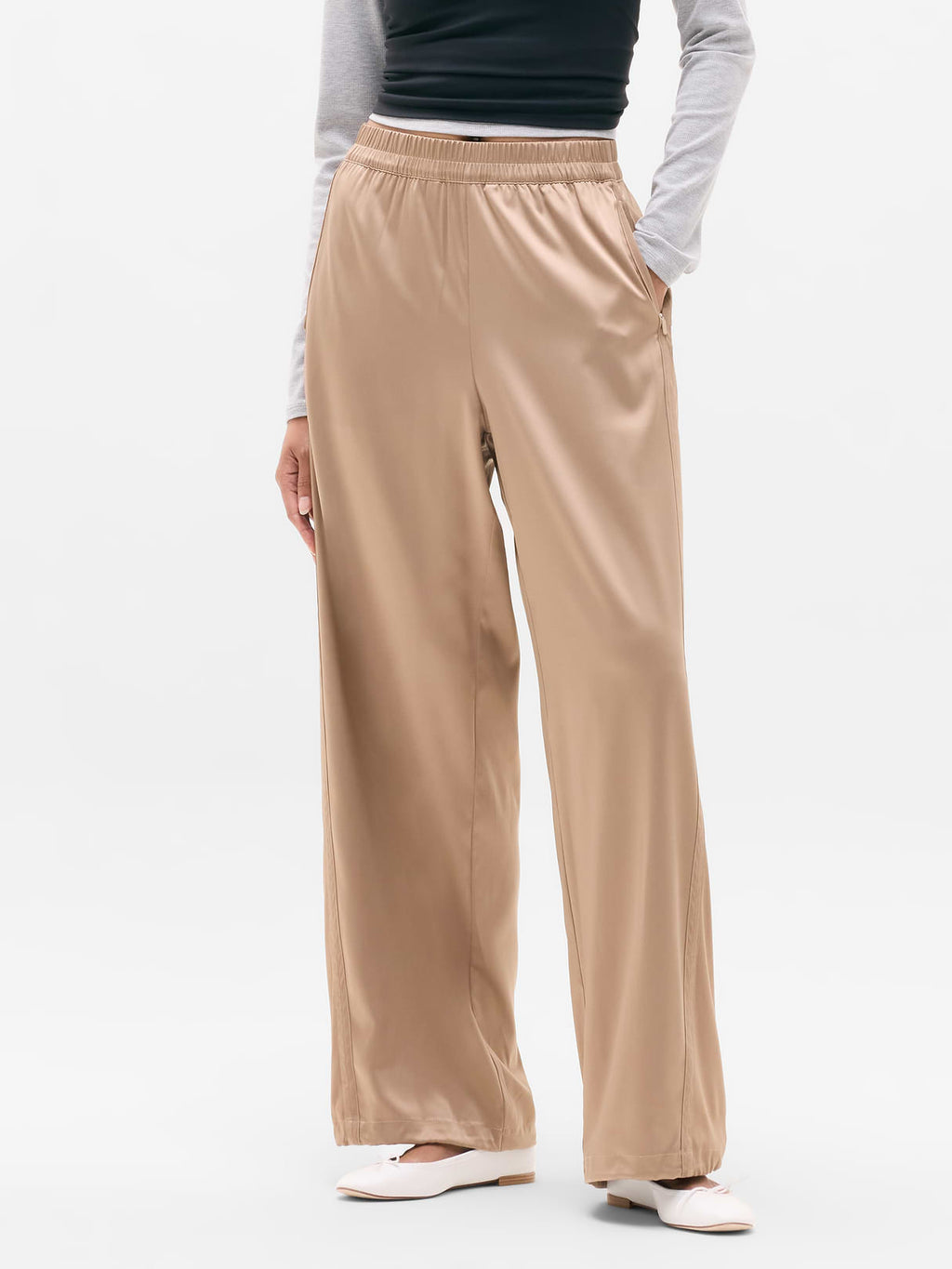 Featherweight Satin Pant - Savanna